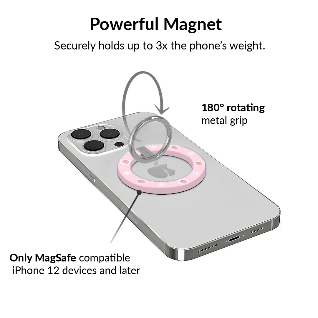 Strawberry Macaron MagSafe Grip Ring - Image 3