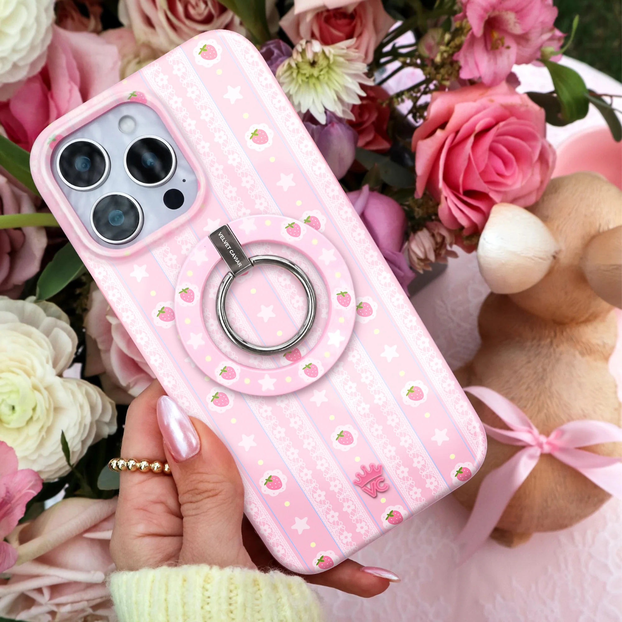 Strawberry Macaron MagSafe Grip Ring - Image 6