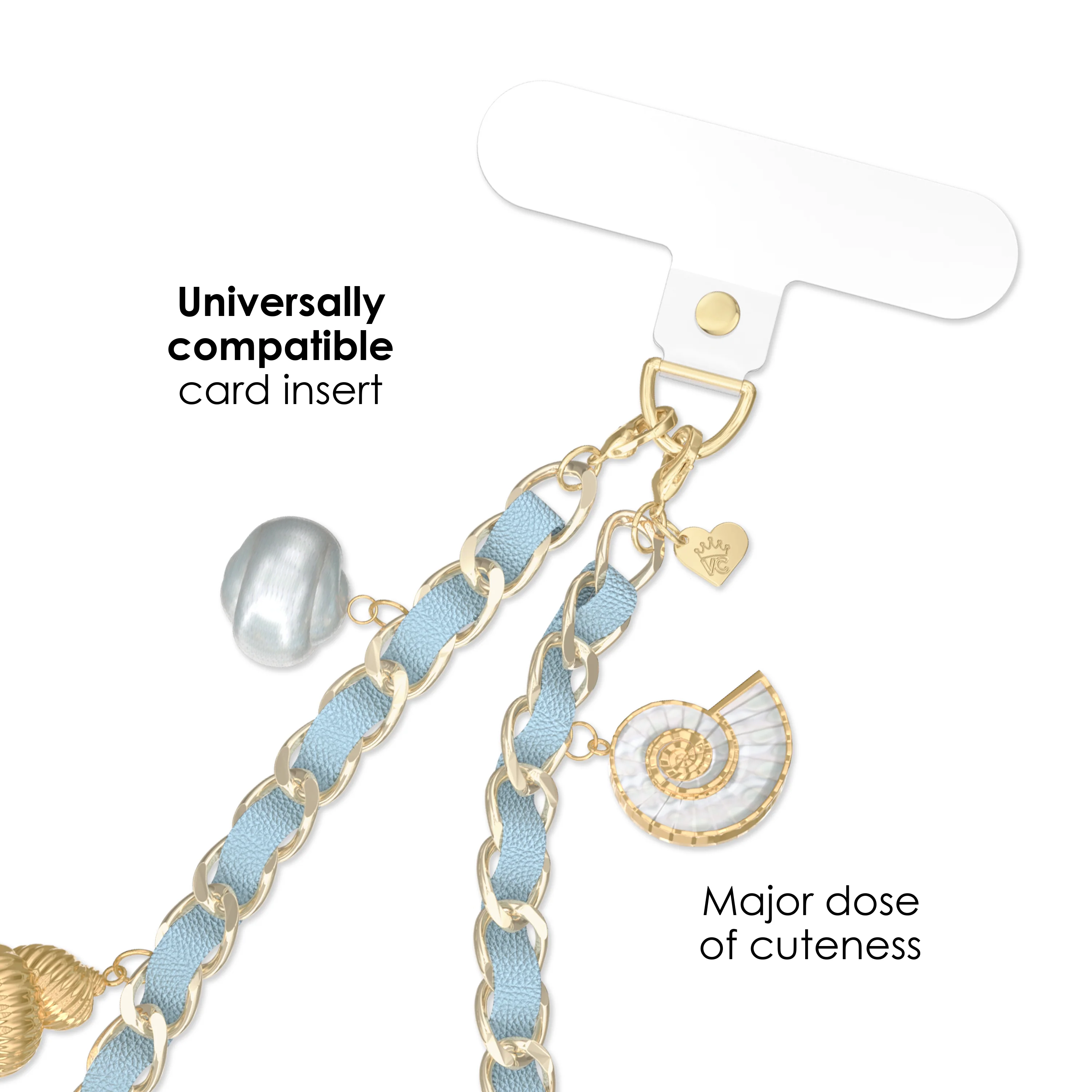 Coastal Princess Leather Chain Phone Charm - Image 3