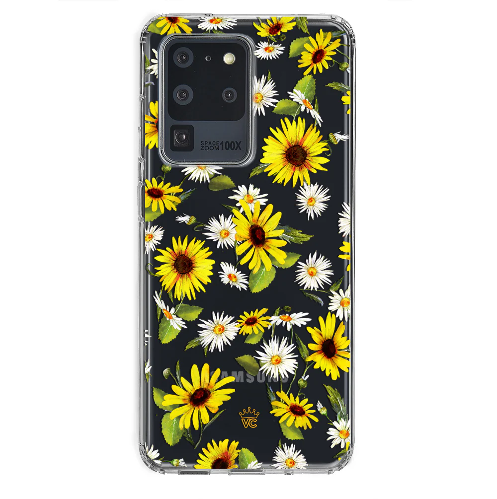 Sunflower Daisy Clear Samsung Galaxy Case - Image 70