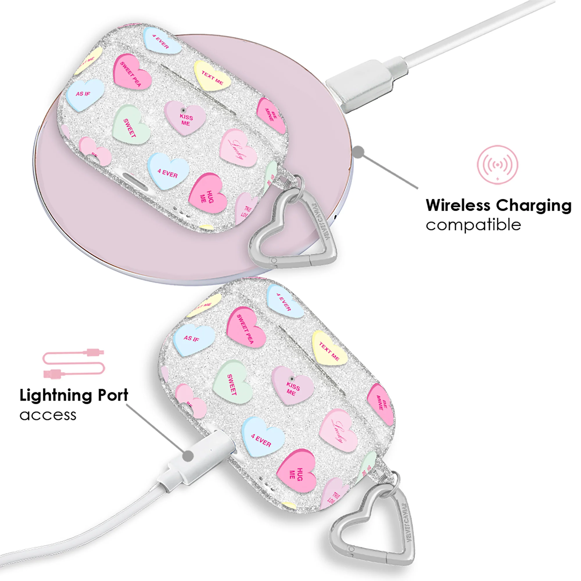 Sweet Hearts Glitter AirPod Case - Image 10