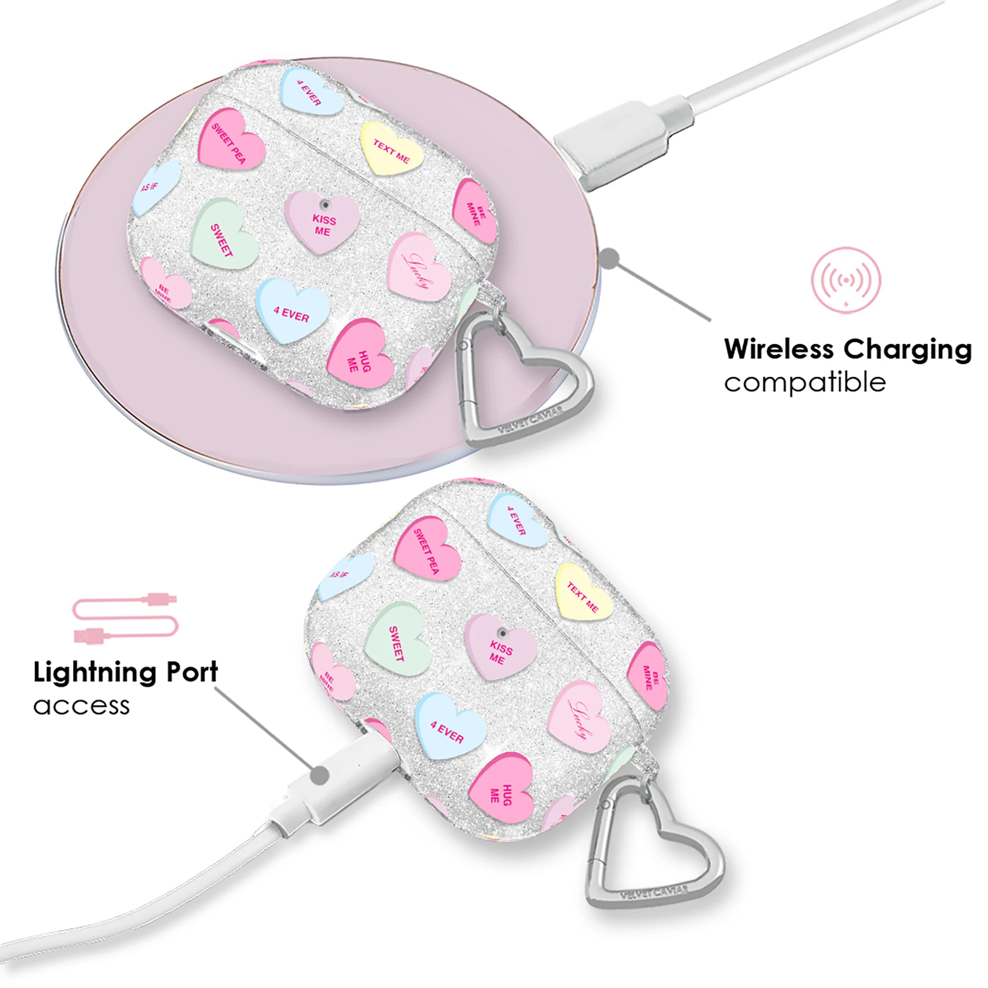 Sweet Hearts Glitter AirPod Case - Image 16