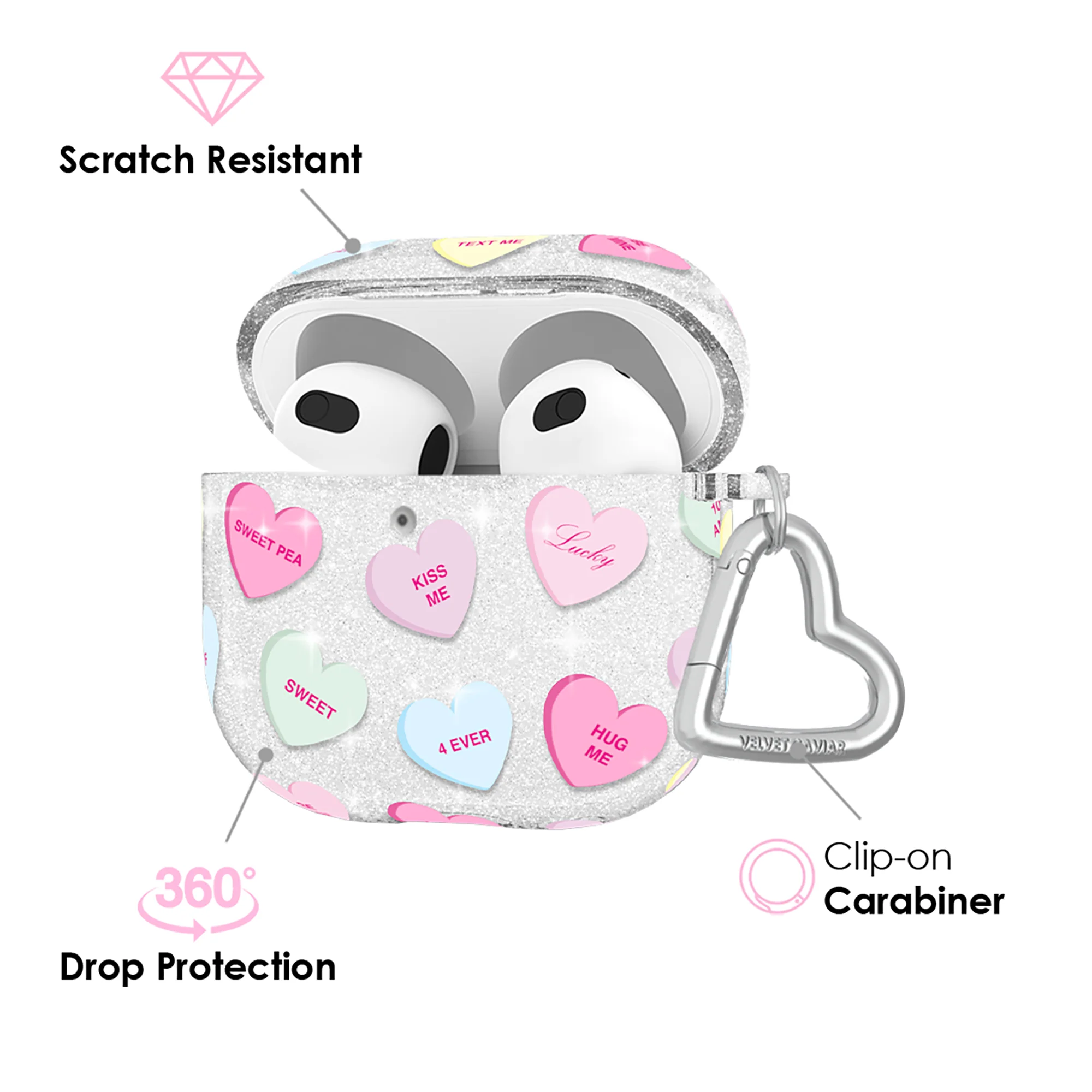 Sweet Hearts Glitter AirPod Case - Image 21