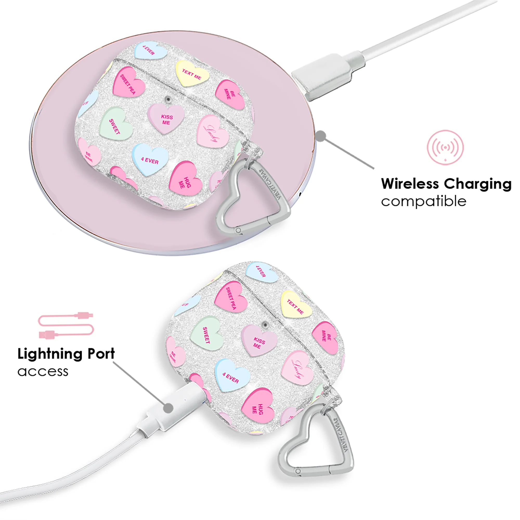 Sweet Hearts Glitter AirPod Case - Image 22