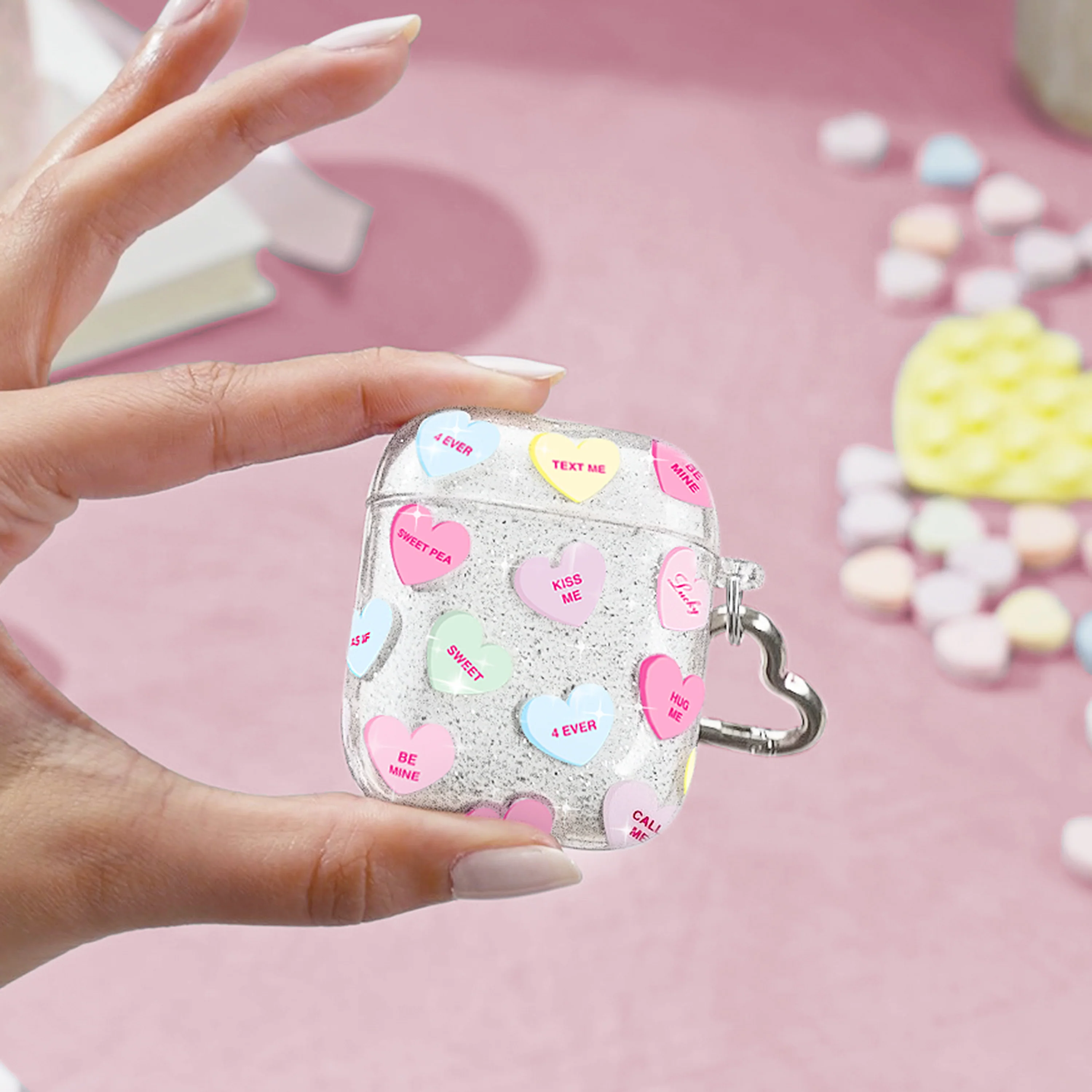 Sweet Hearts Glitter AirPod Case - Image 8