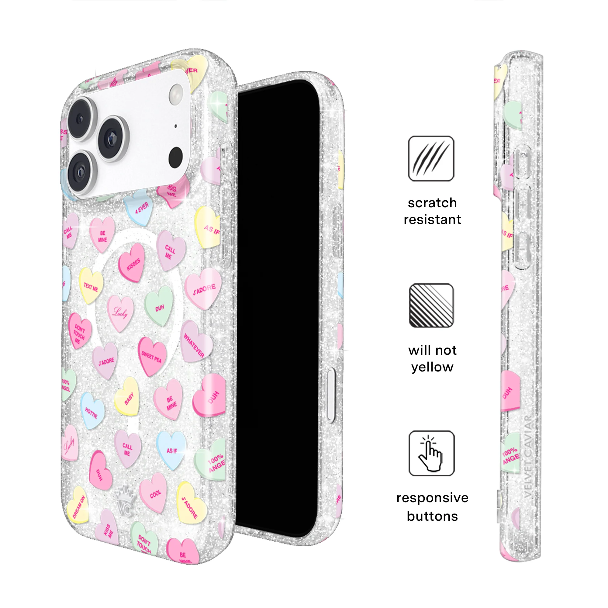 Sweet Hearts Glitter iPhone Case - Image 10