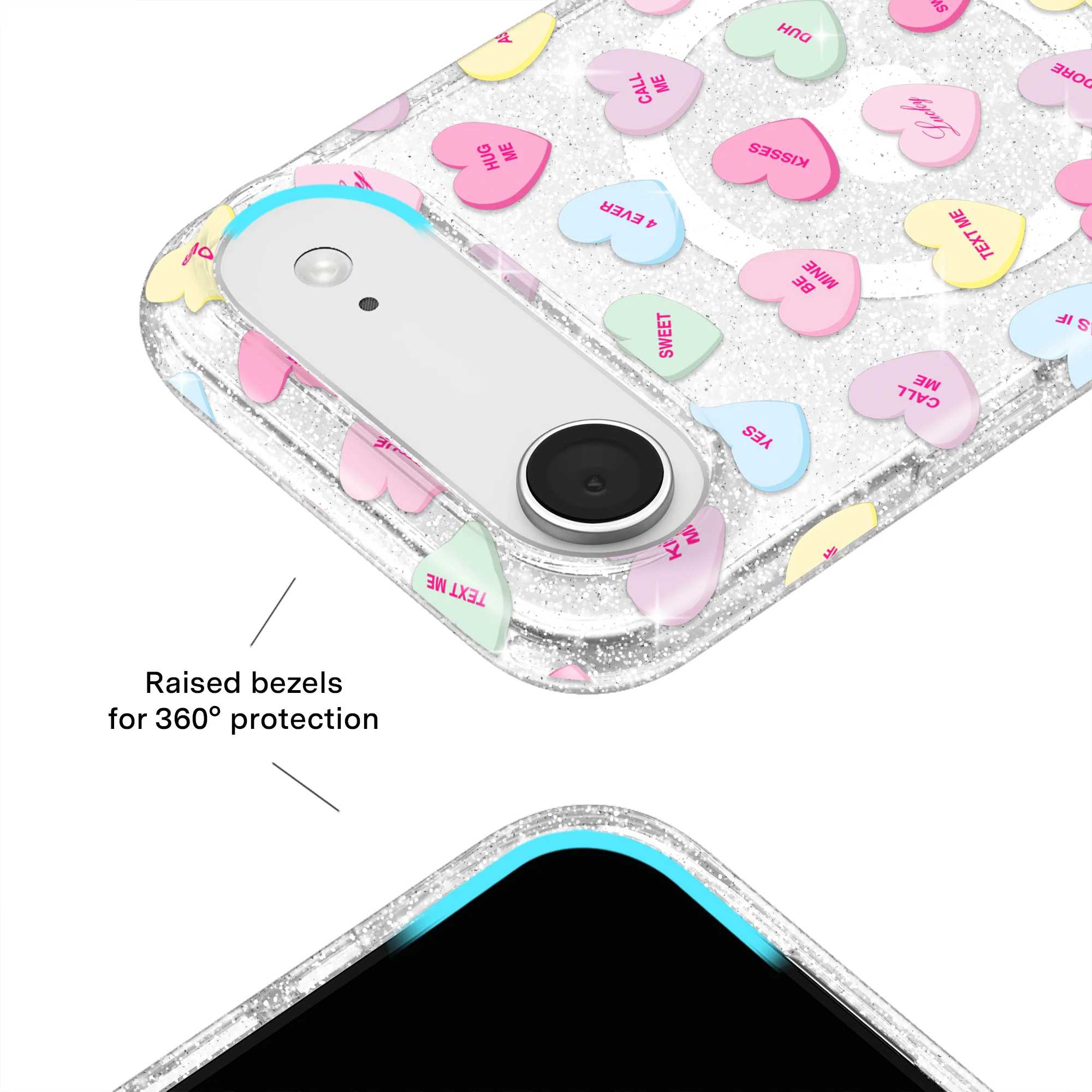 Sweet Hearts Glitter iPhone Case - Image 13