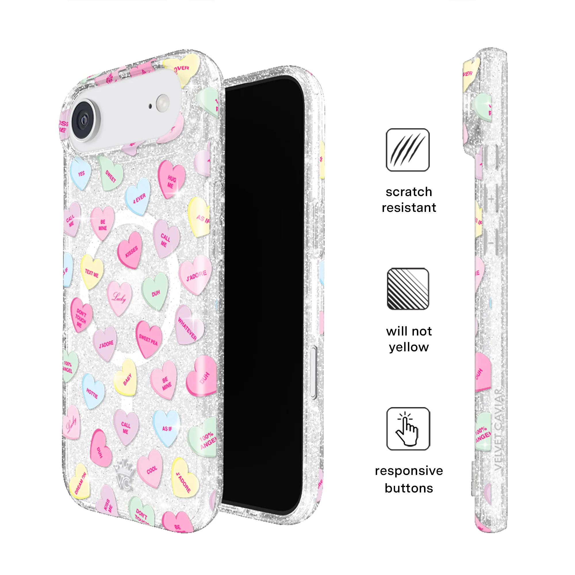 Sweet Hearts Glitter iPhone Case - Image 15