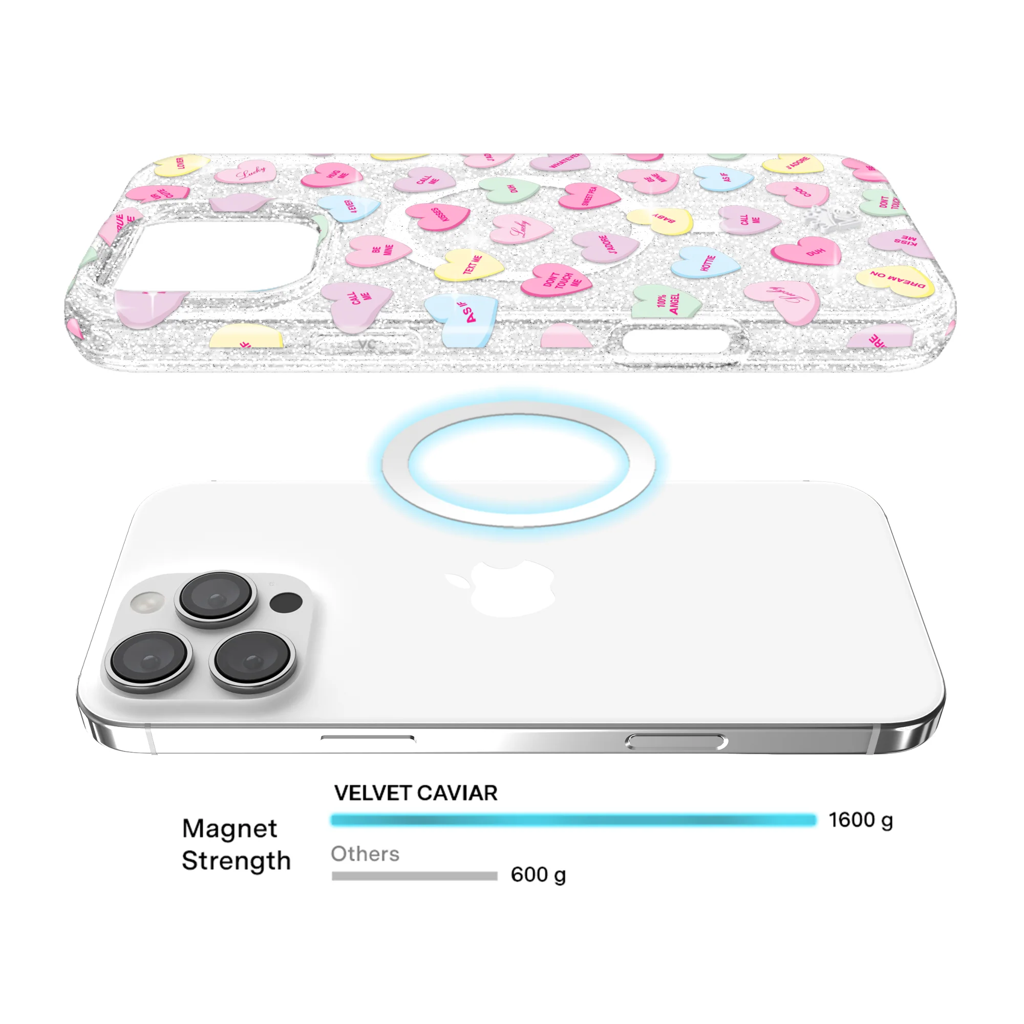 Sweet Hearts Glitter iPhone Case - Image 24