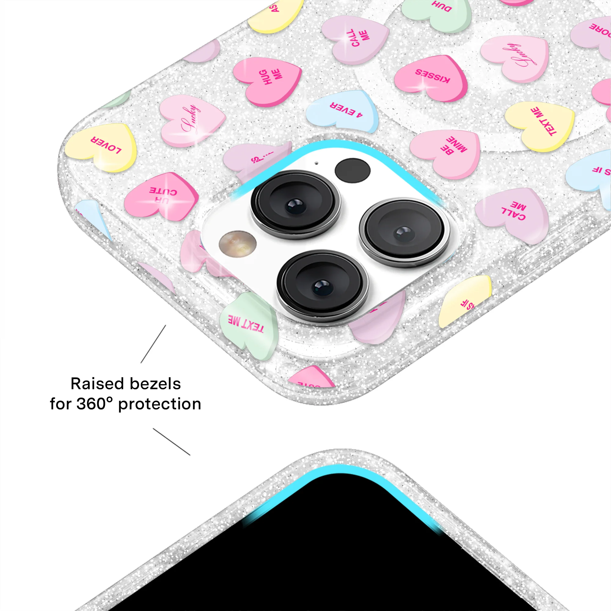 Sweet Hearts Glitter iPhone Case - Image 63