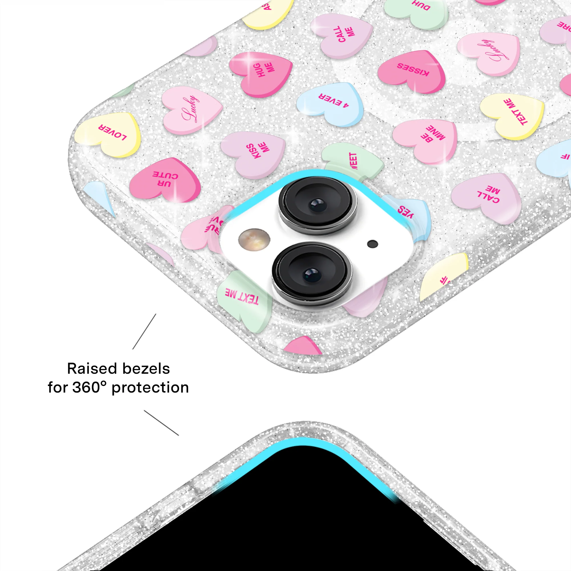 Sweet Hearts Glitter iPhone Case - Image 78