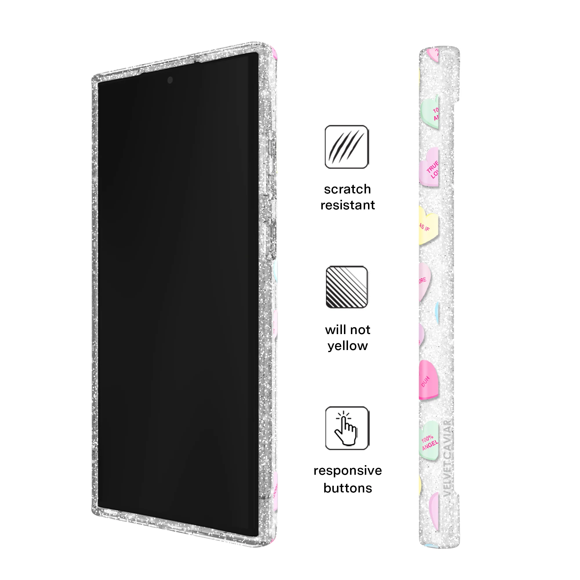 Sweet Hearts Glitter Samsung Case - Image 15