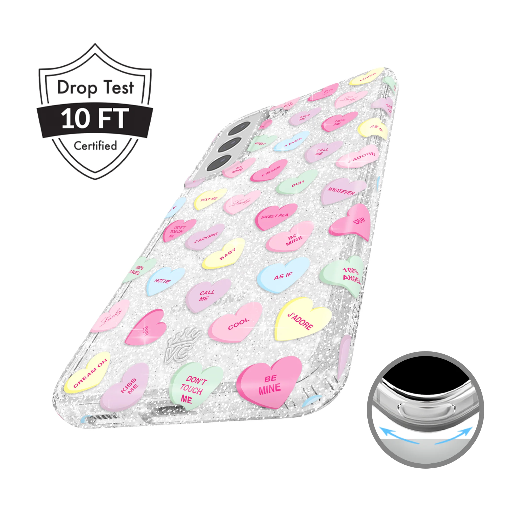 Sweet Hearts Glitter Samsung Case - Image 2
