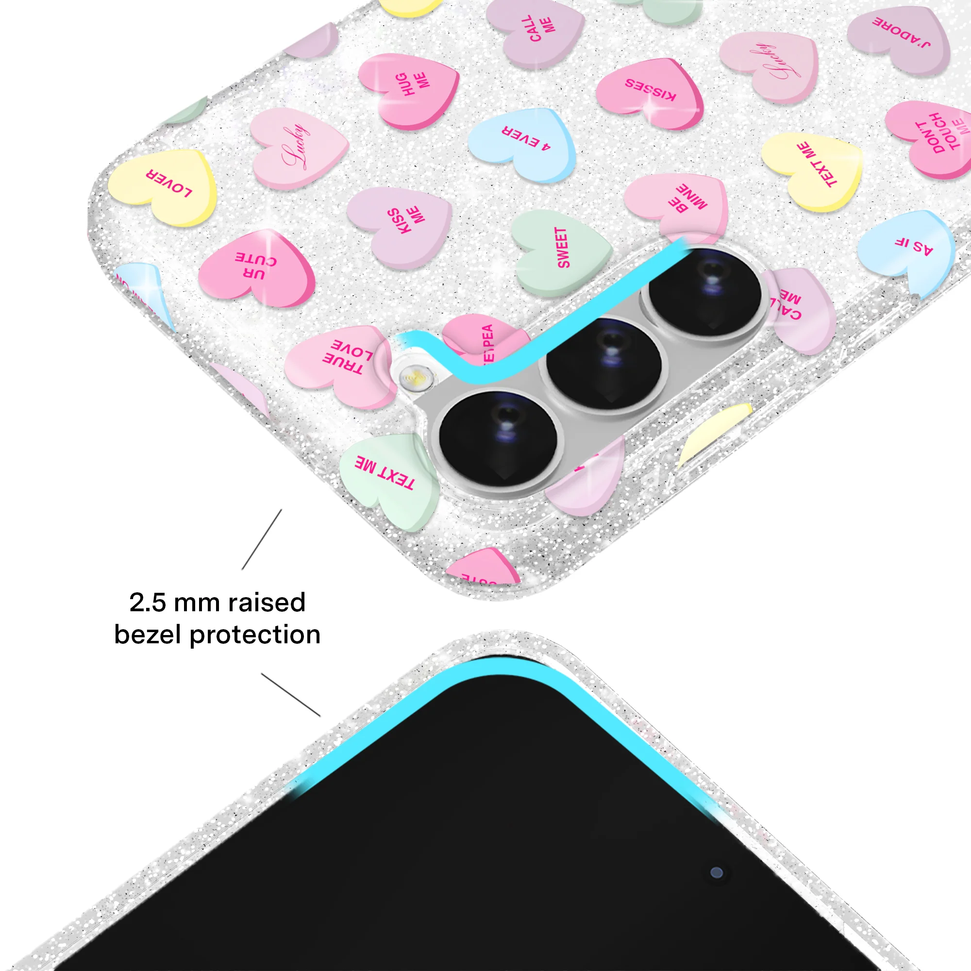 Sweet Hearts Glitter Samsung Case - Image 23