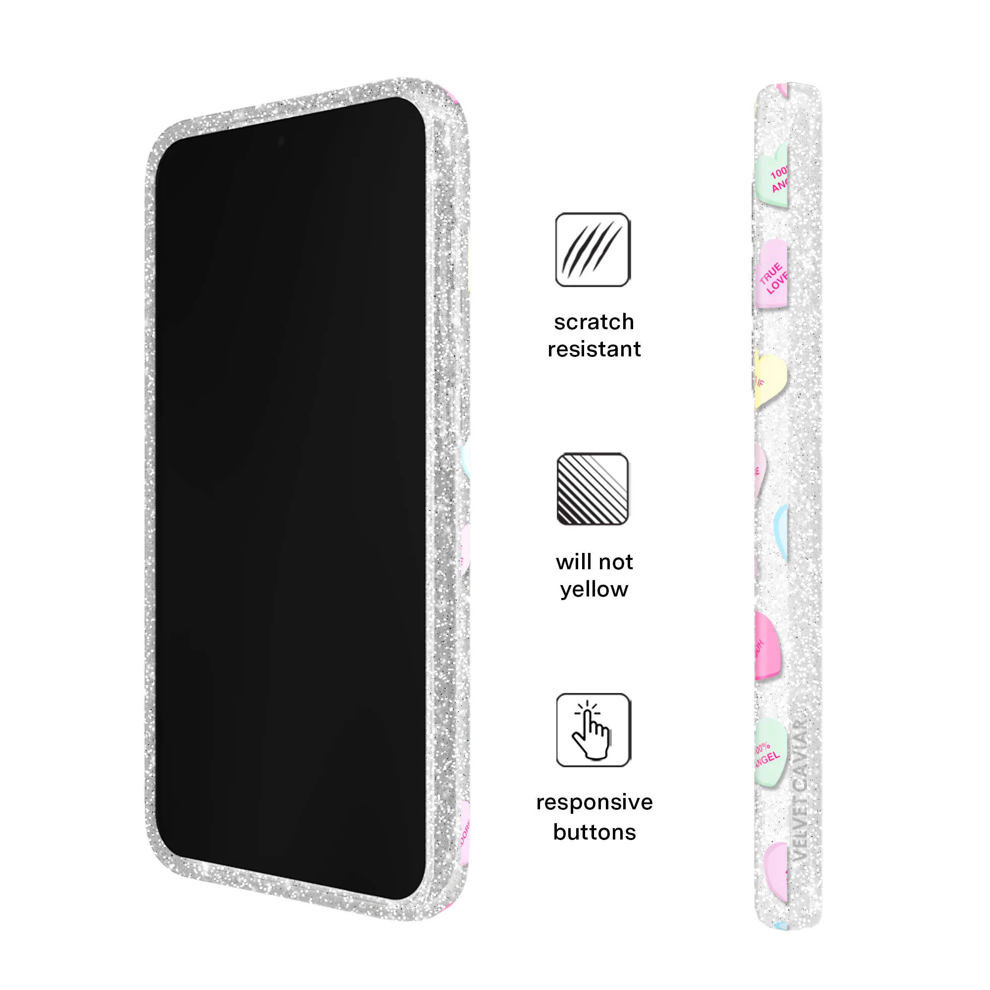 Sweet Hearts Glitter Samsung Case - Image 25