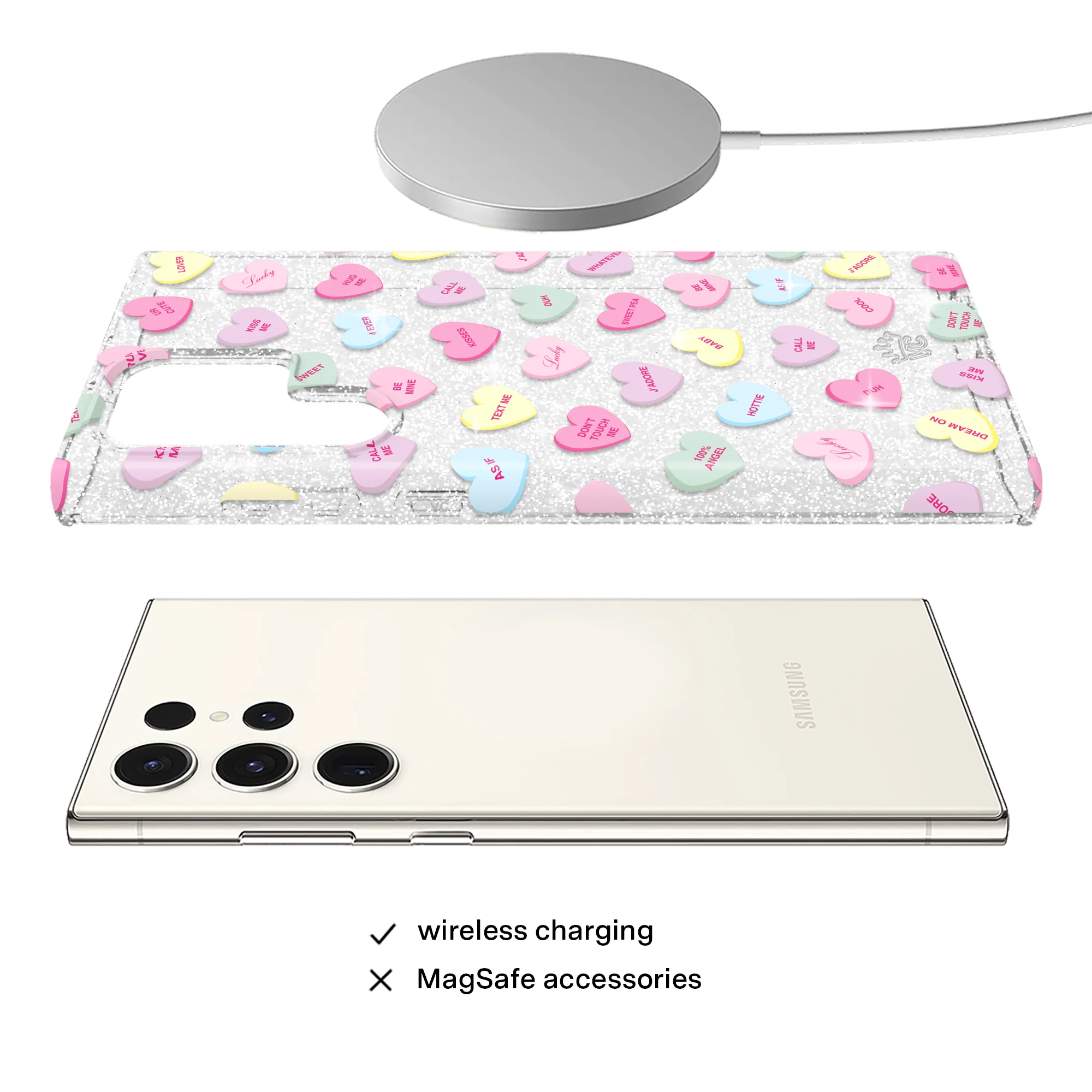 Sweet Hearts Glitter Samsung Case - Image 29