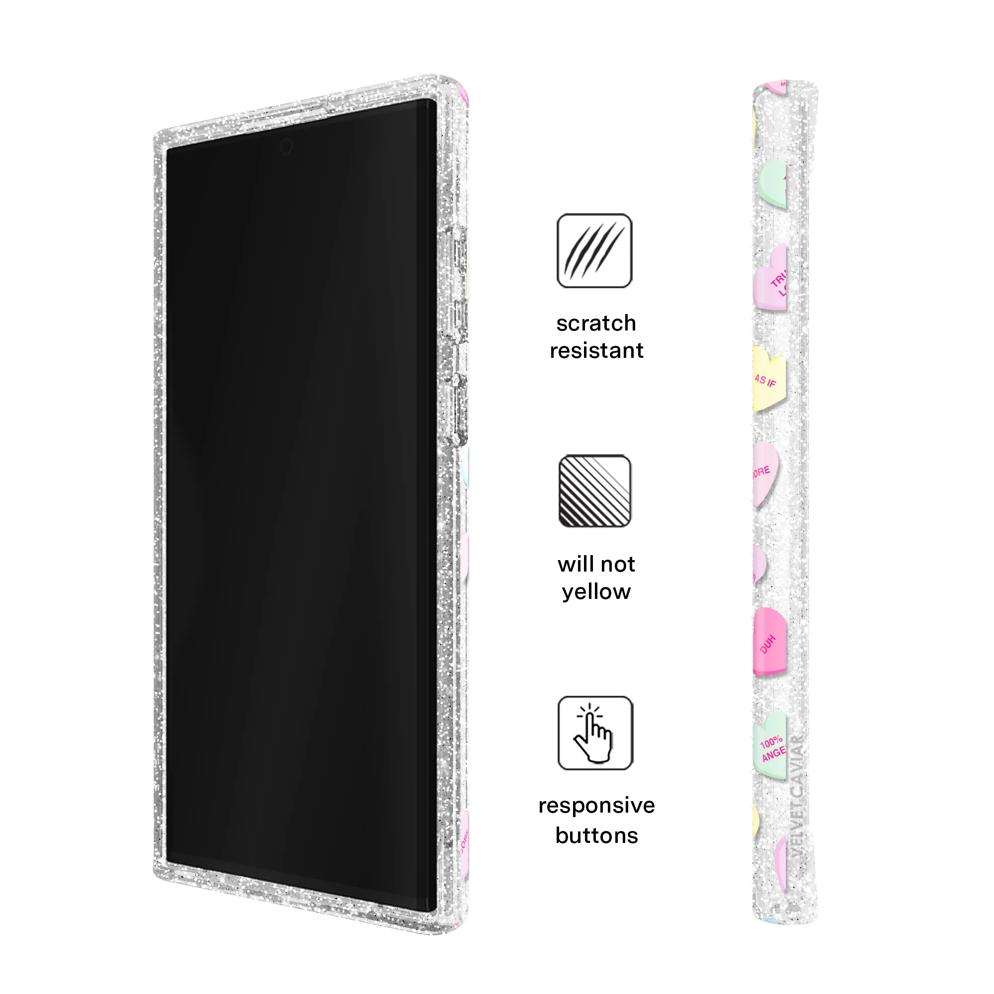 Sweet Hearts Glitter Samsung Case - Image 30