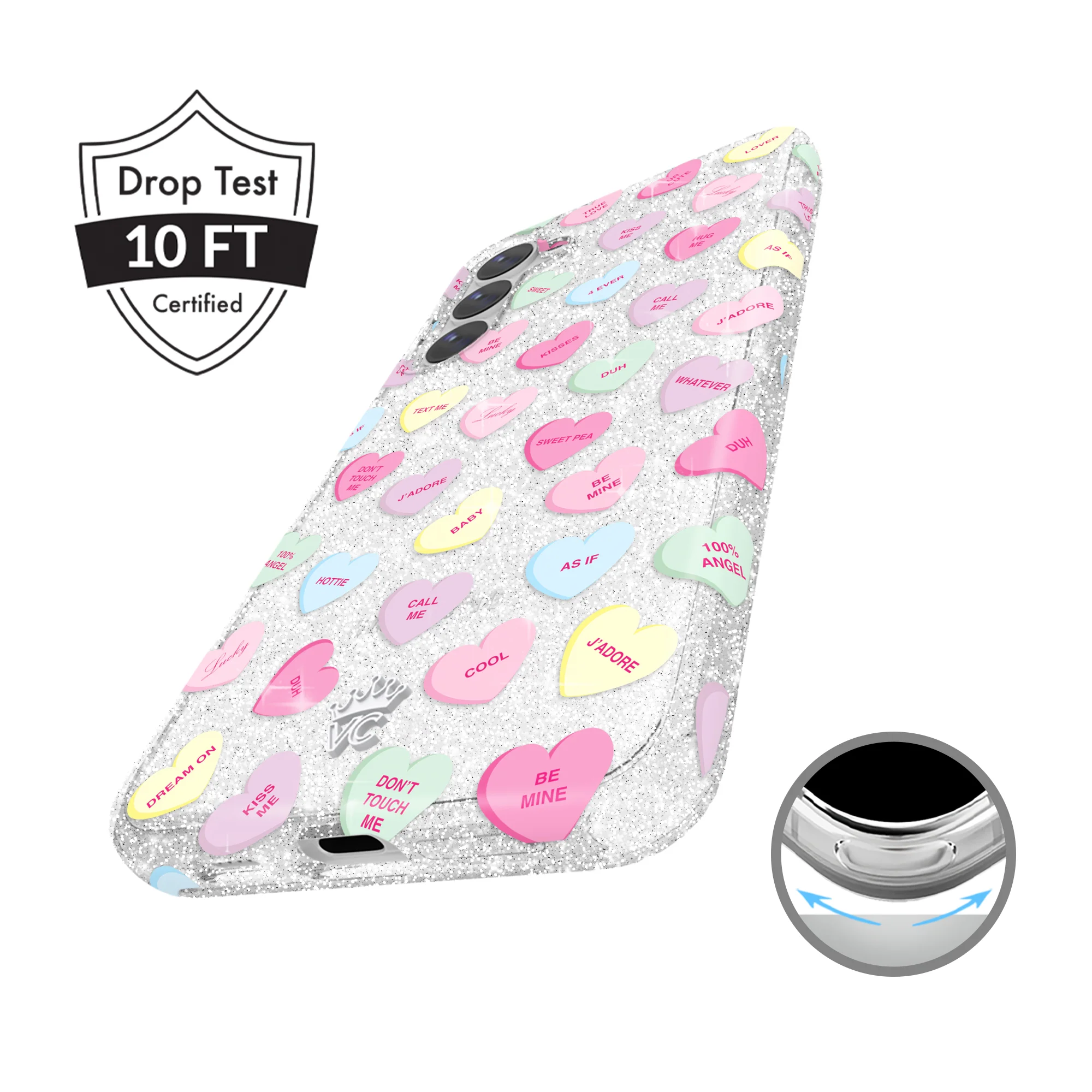 Sweet Hearts Glitter Samsung Case - Image 32