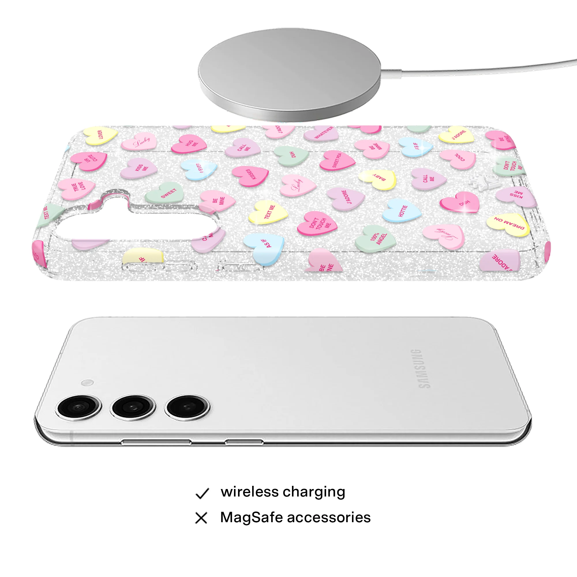 Sweet Hearts Glitter Samsung Case - Image 34
