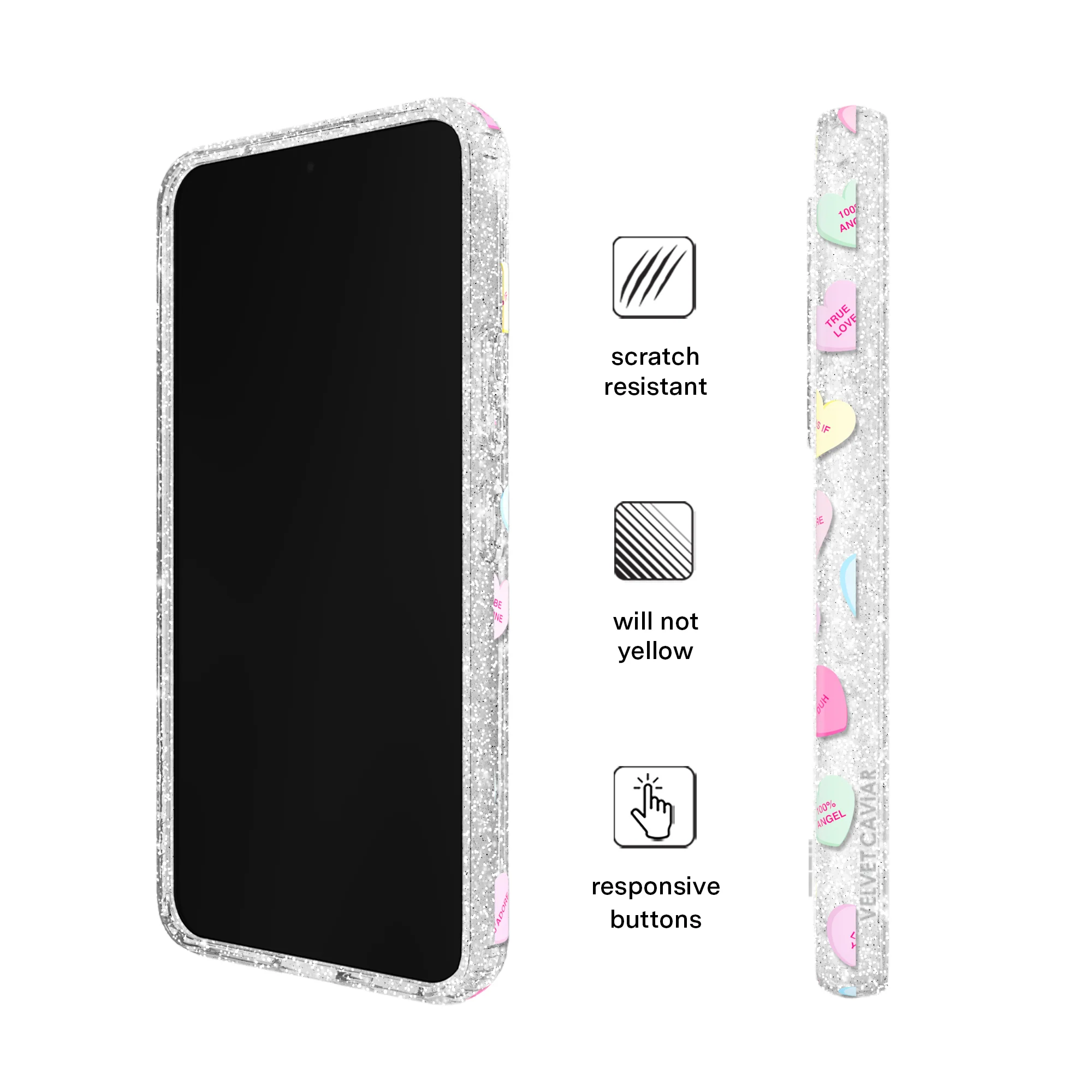 Sweet Hearts Glitter Samsung Case - Image 35