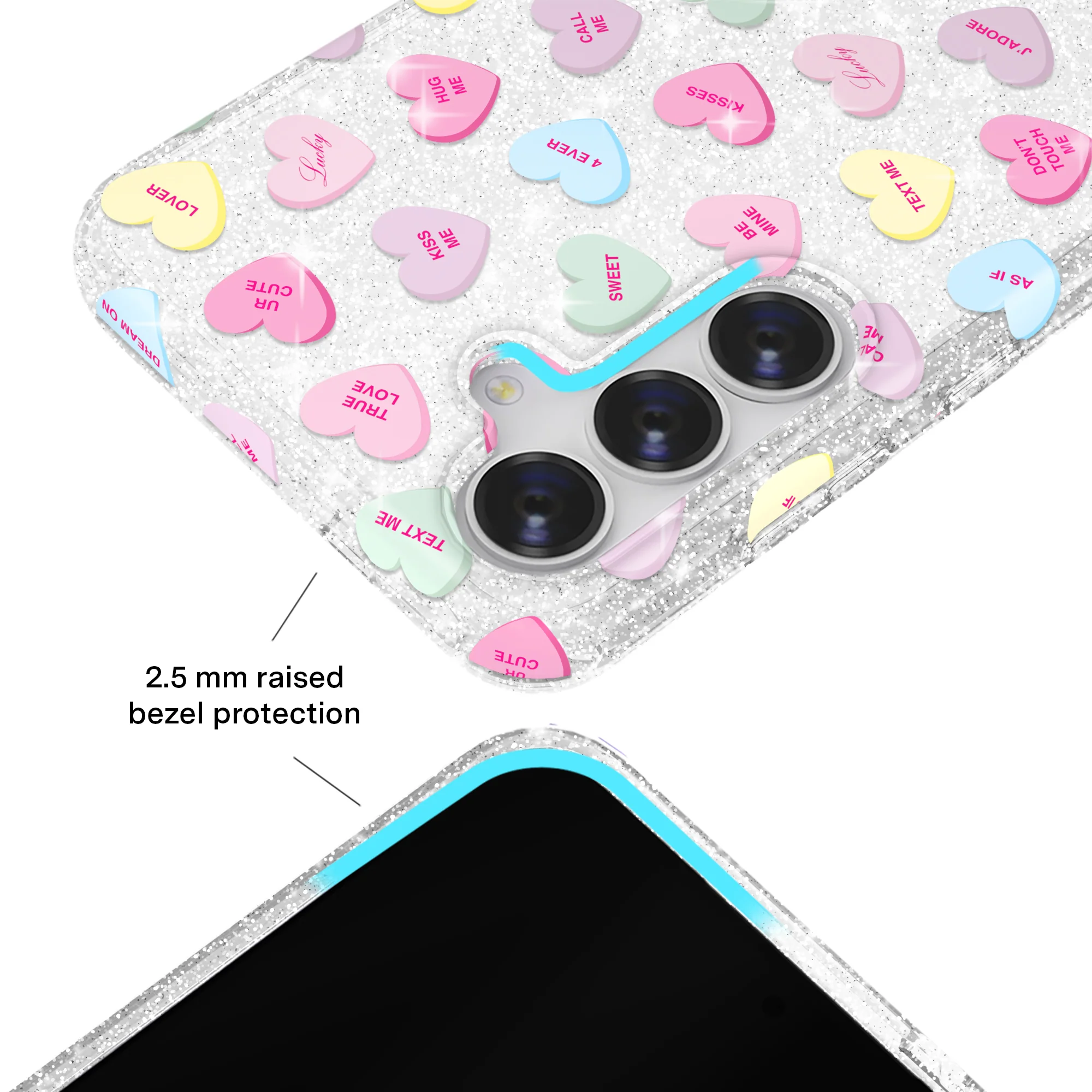 Sweet Hearts Glitter Samsung Case - Image 38