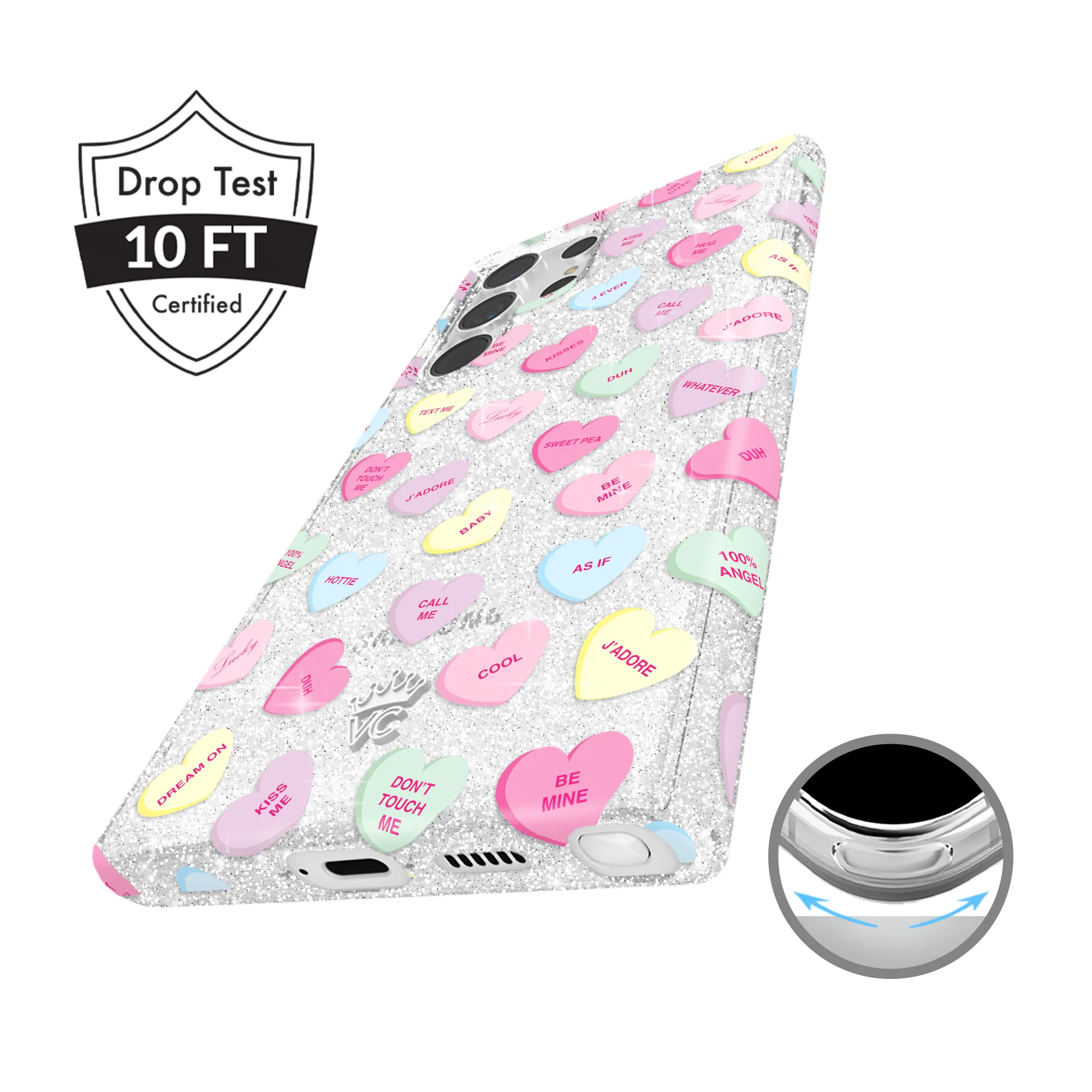 Sweet Hearts Glitter Samsung Case - Image 42