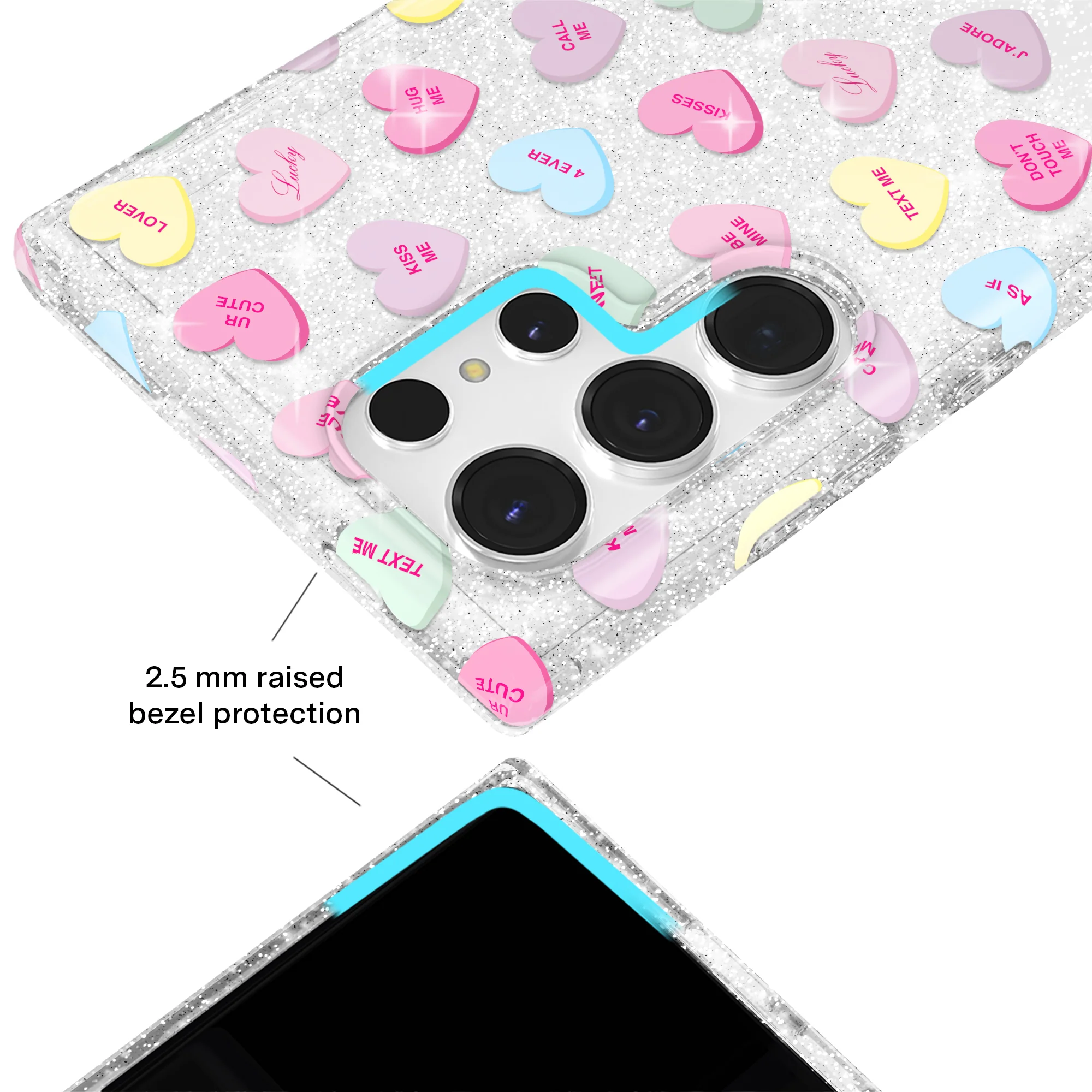 Sweet Hearts Glitter Samsung Case - Image 43