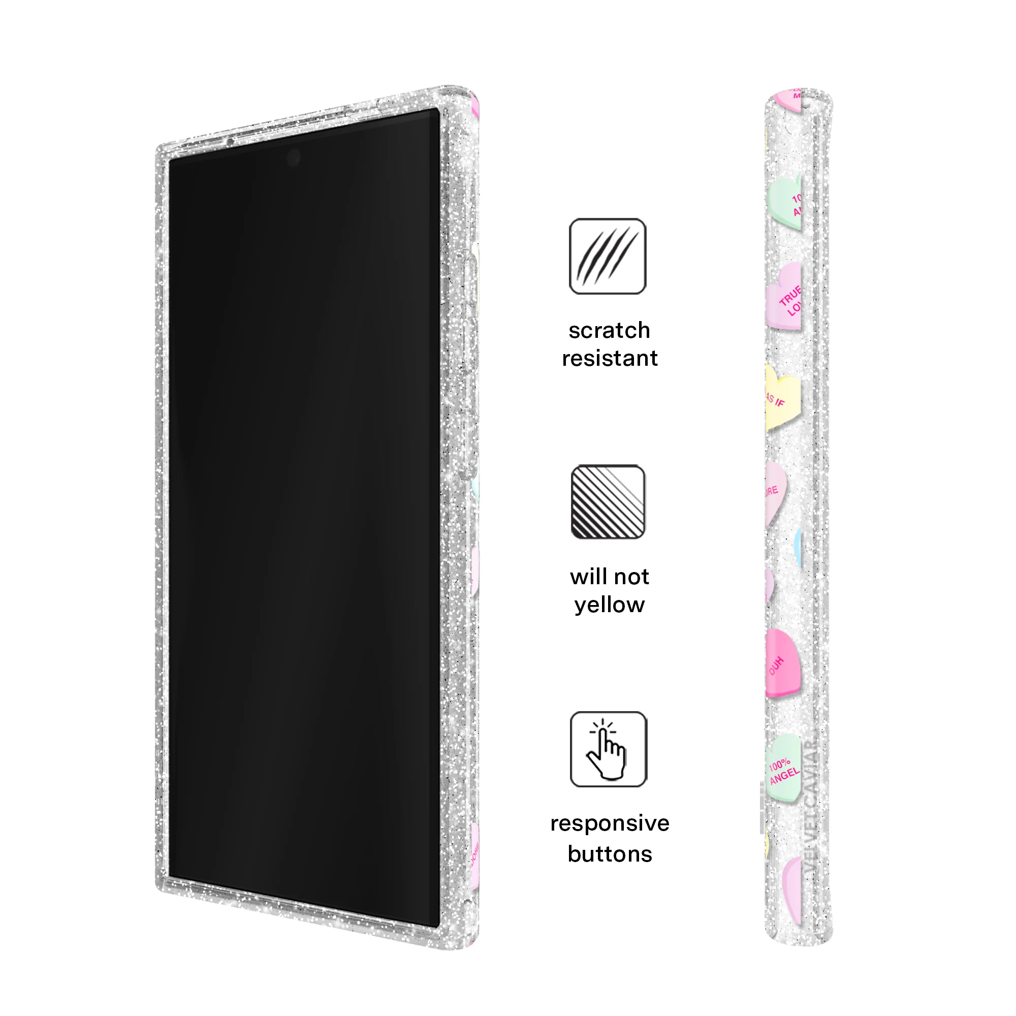 Sweet Hearts Glitter Samsung Case - Image 45