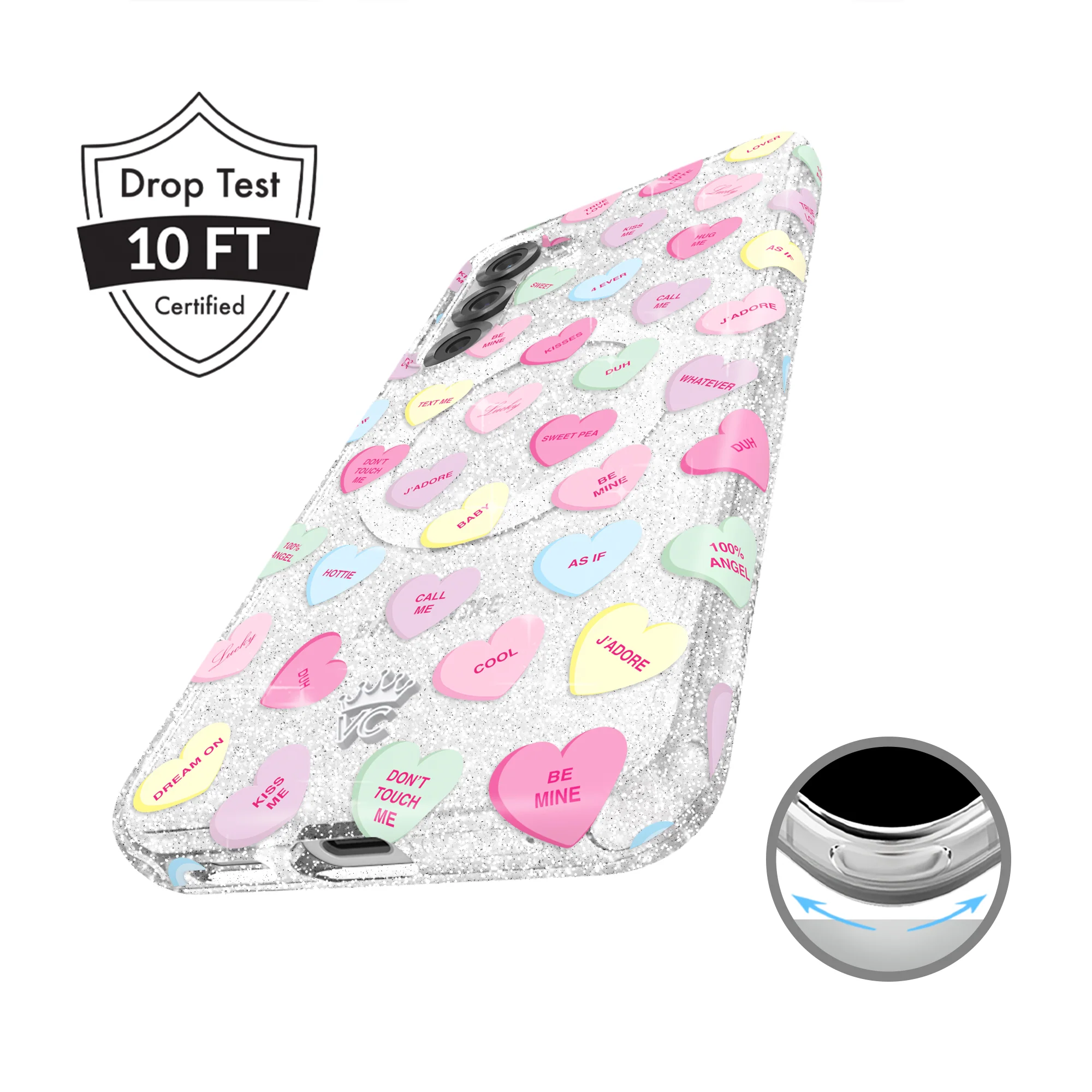Sweet Hearts Glitter Samsung Case - Image 47