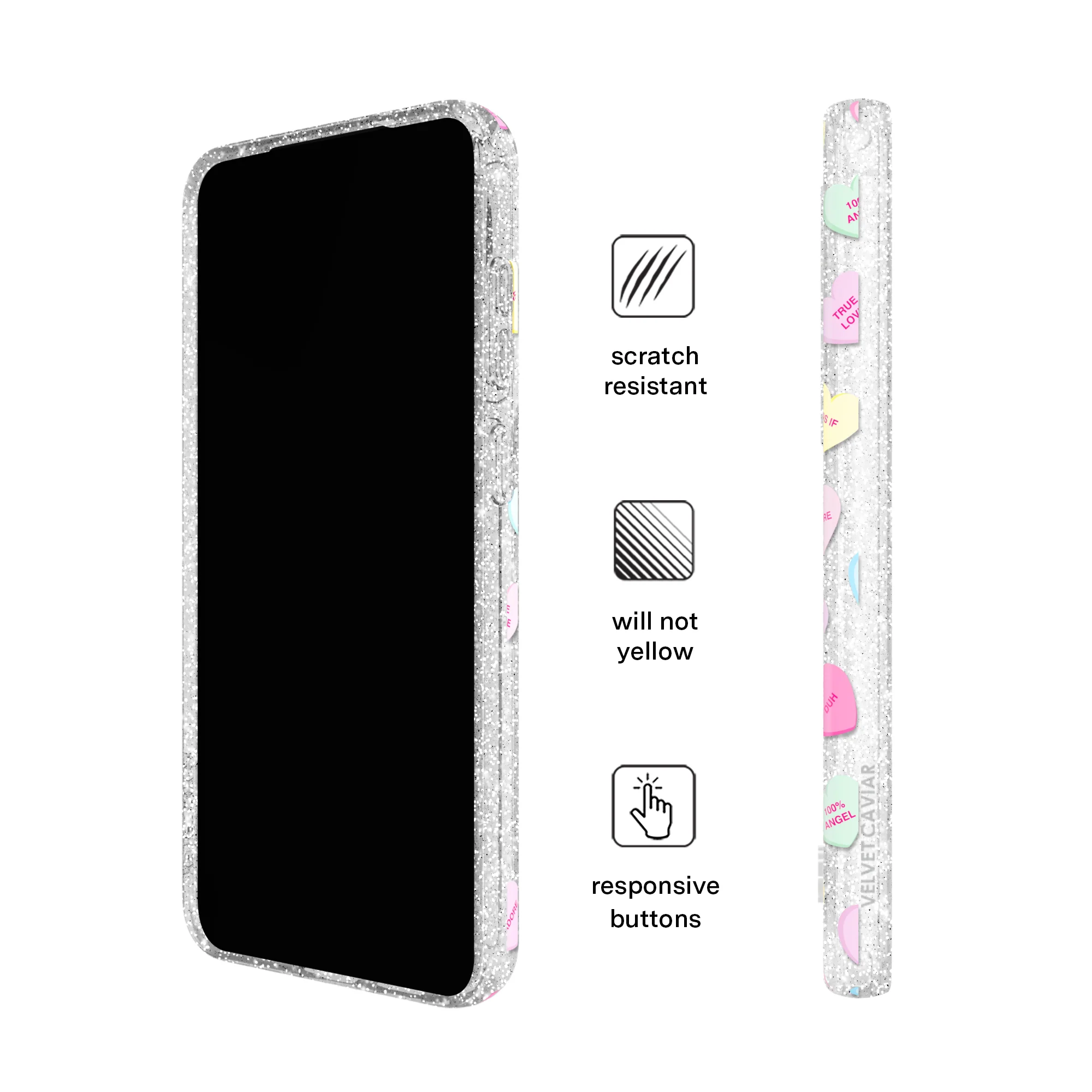 Sweet Hearts Glitter Samsung Case - Image 50