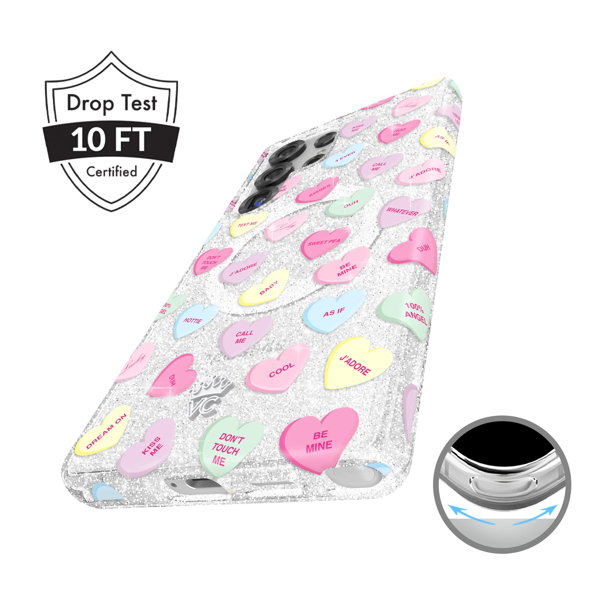 Sweet Hearts Glitter Samsung Case - Image 57