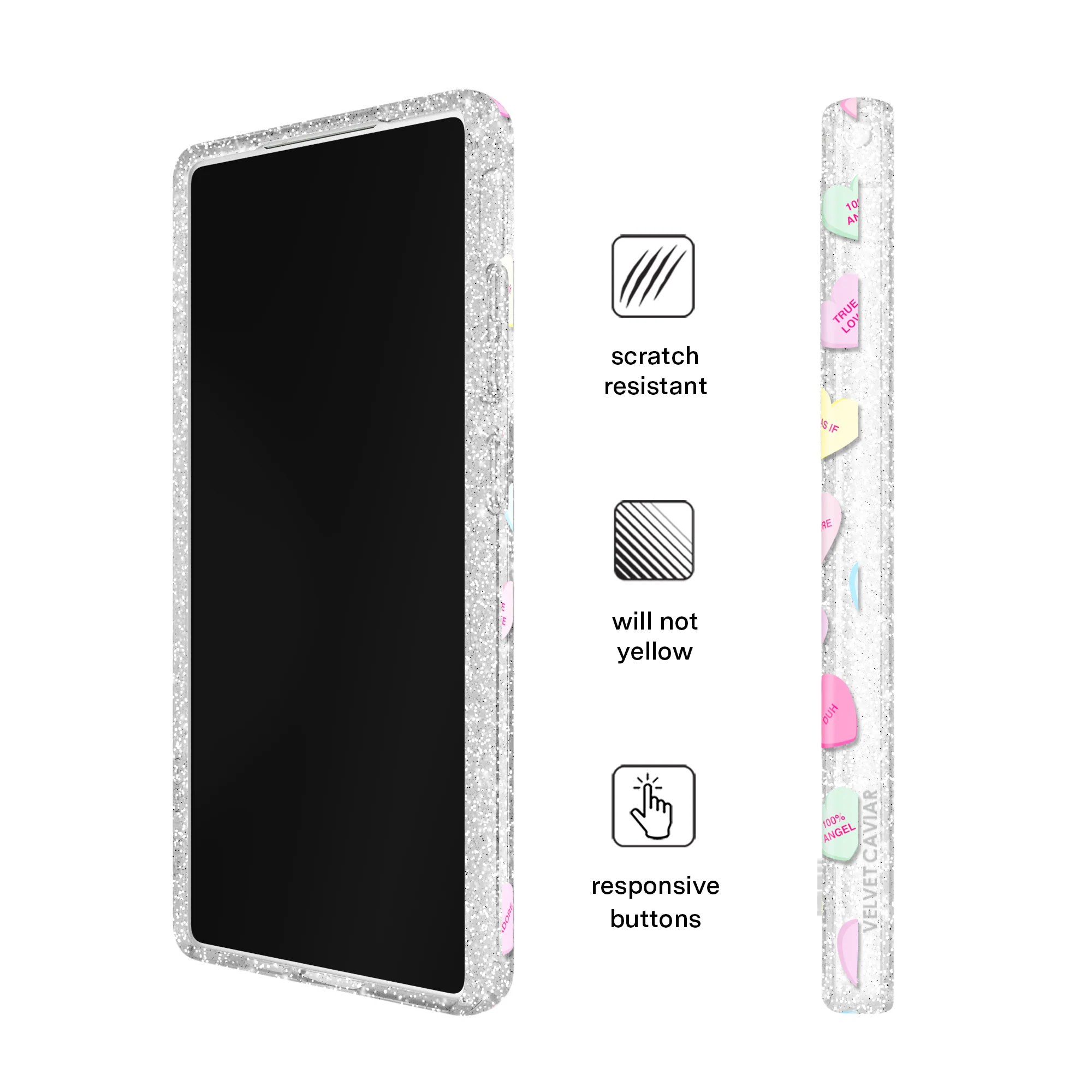 Sweet Hearts Glitter Samsung Case - Image 60