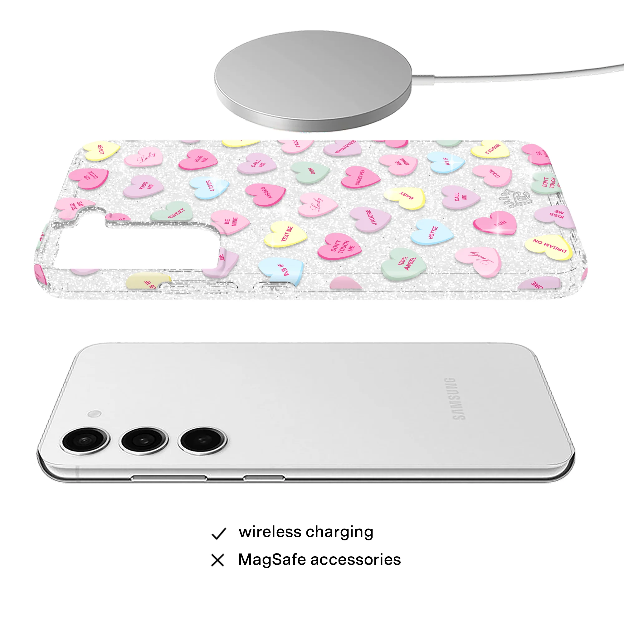 Sweet Hearts Glitter Samsung Case - Image 9