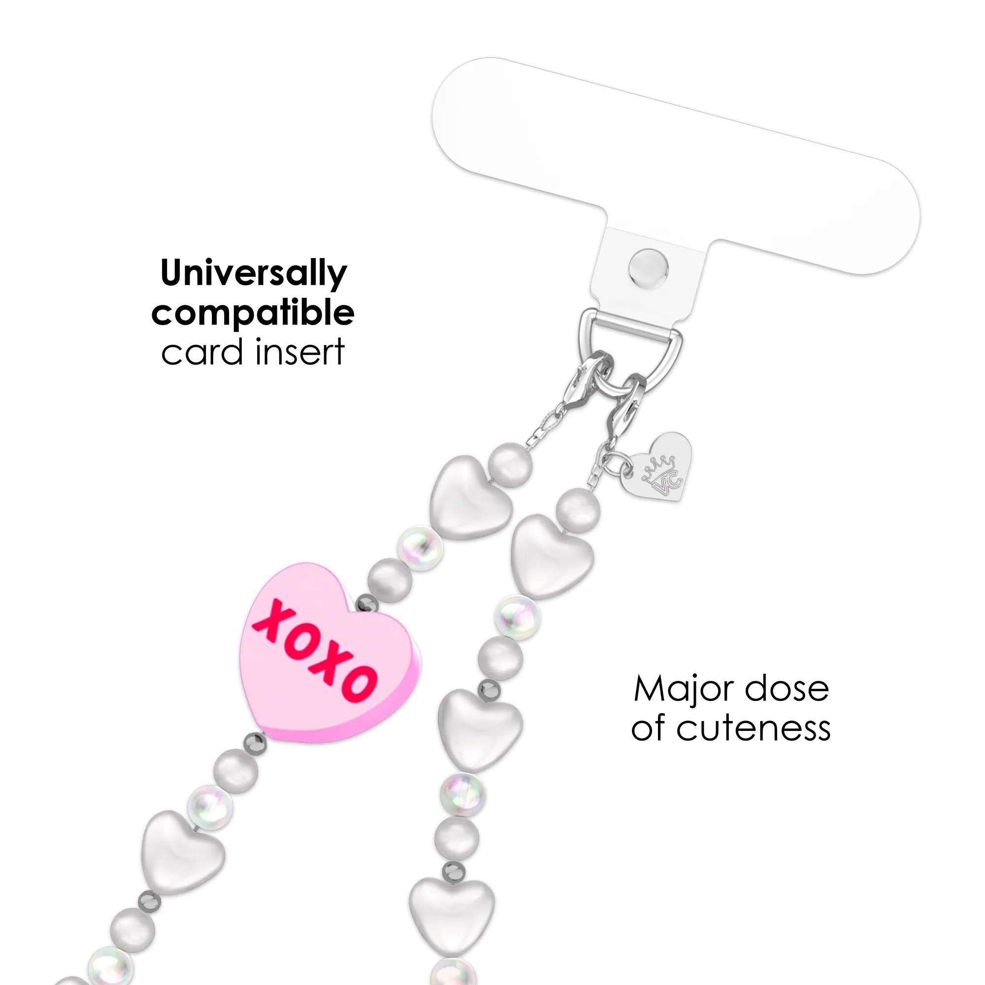 Sweet Hearts Pearl Chain Phone Charm - Image 3