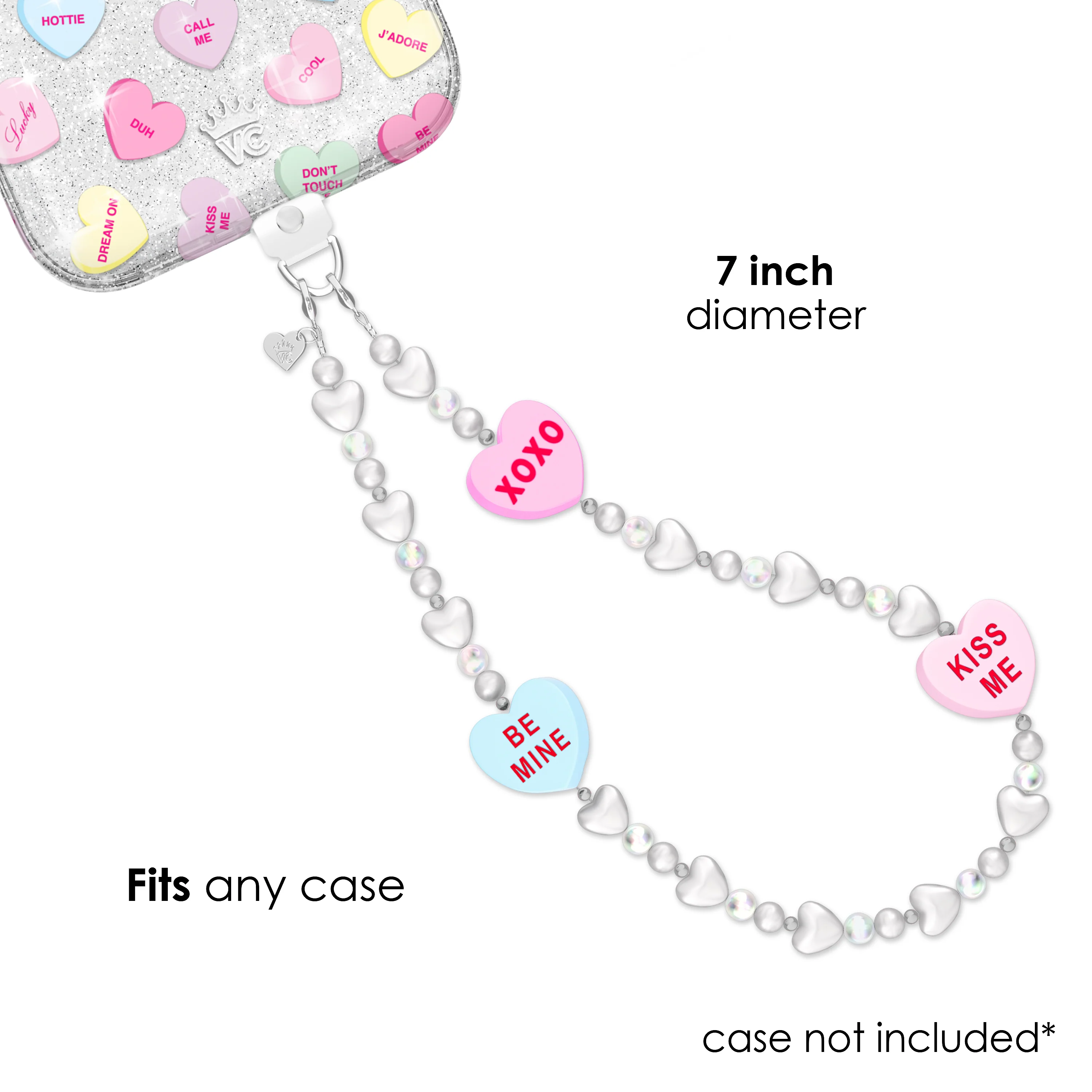 Sweet Hearts Pearl Chain Phone Charm - Image 4