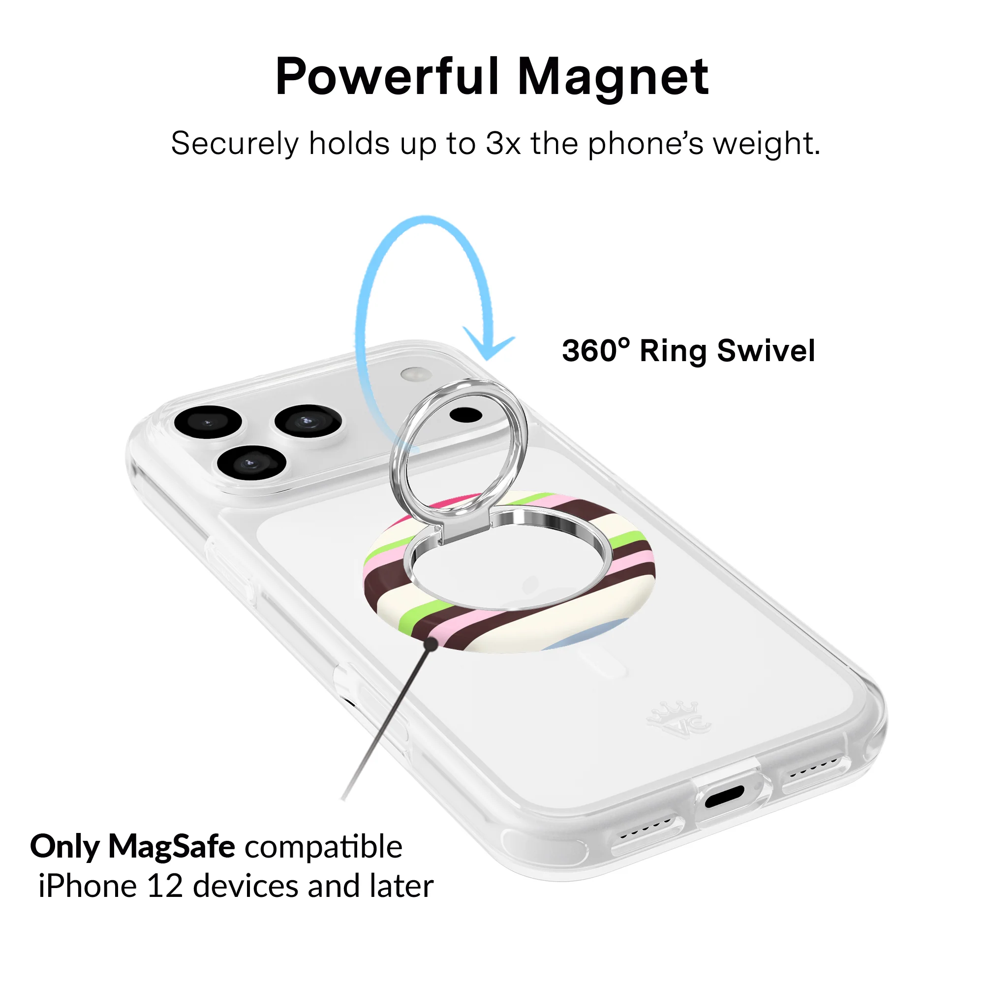 Sweet Treat Stripes MagSafe Grip Ring - Image 3