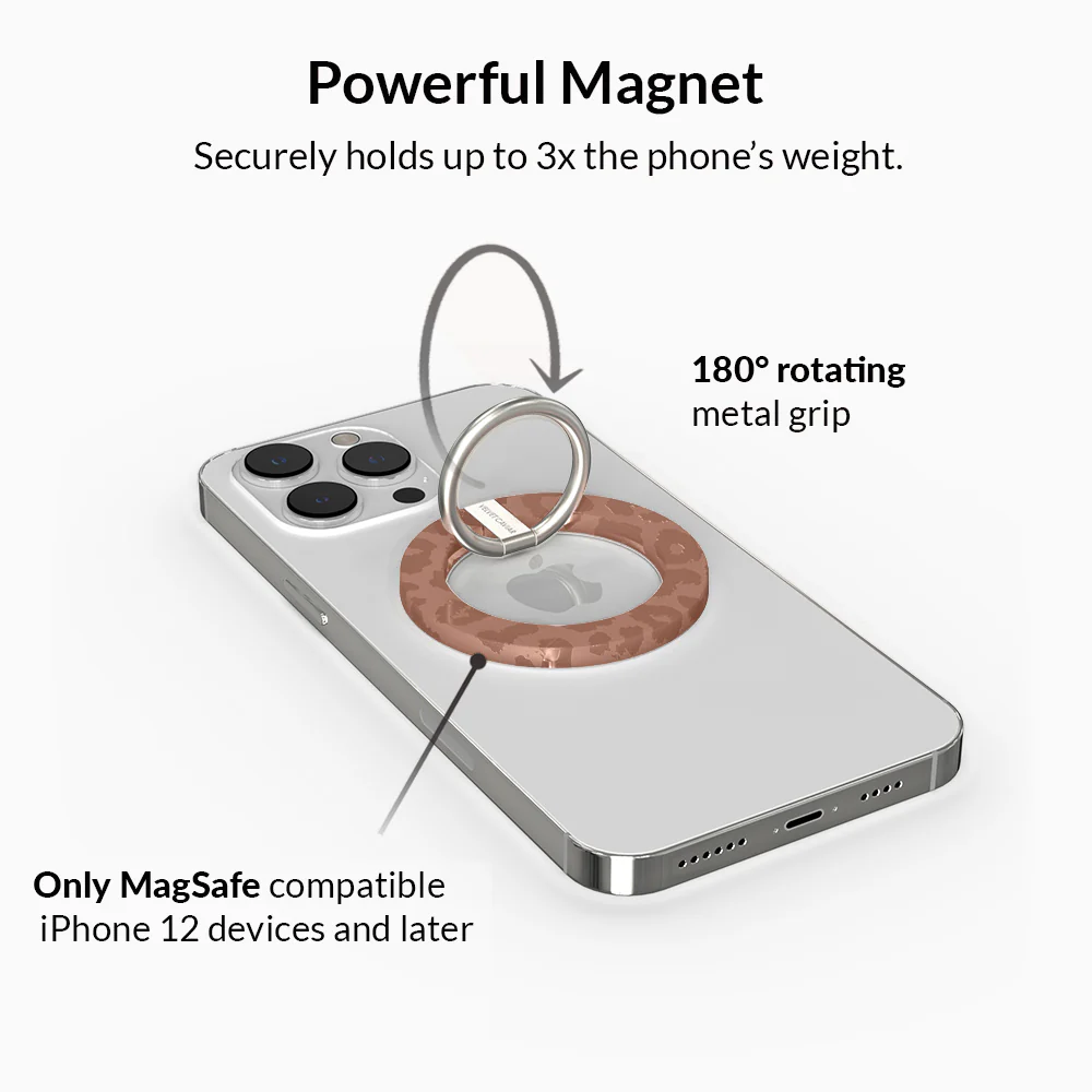 Chocolate Leopard MagSafe Grip Ring - Image 3