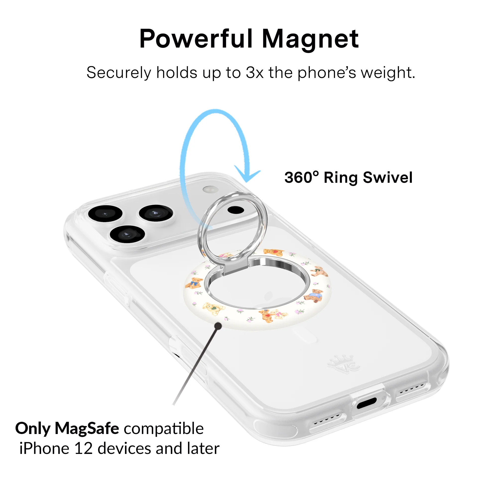 Teddy Bear MagSafe Grip Ring - Image 3