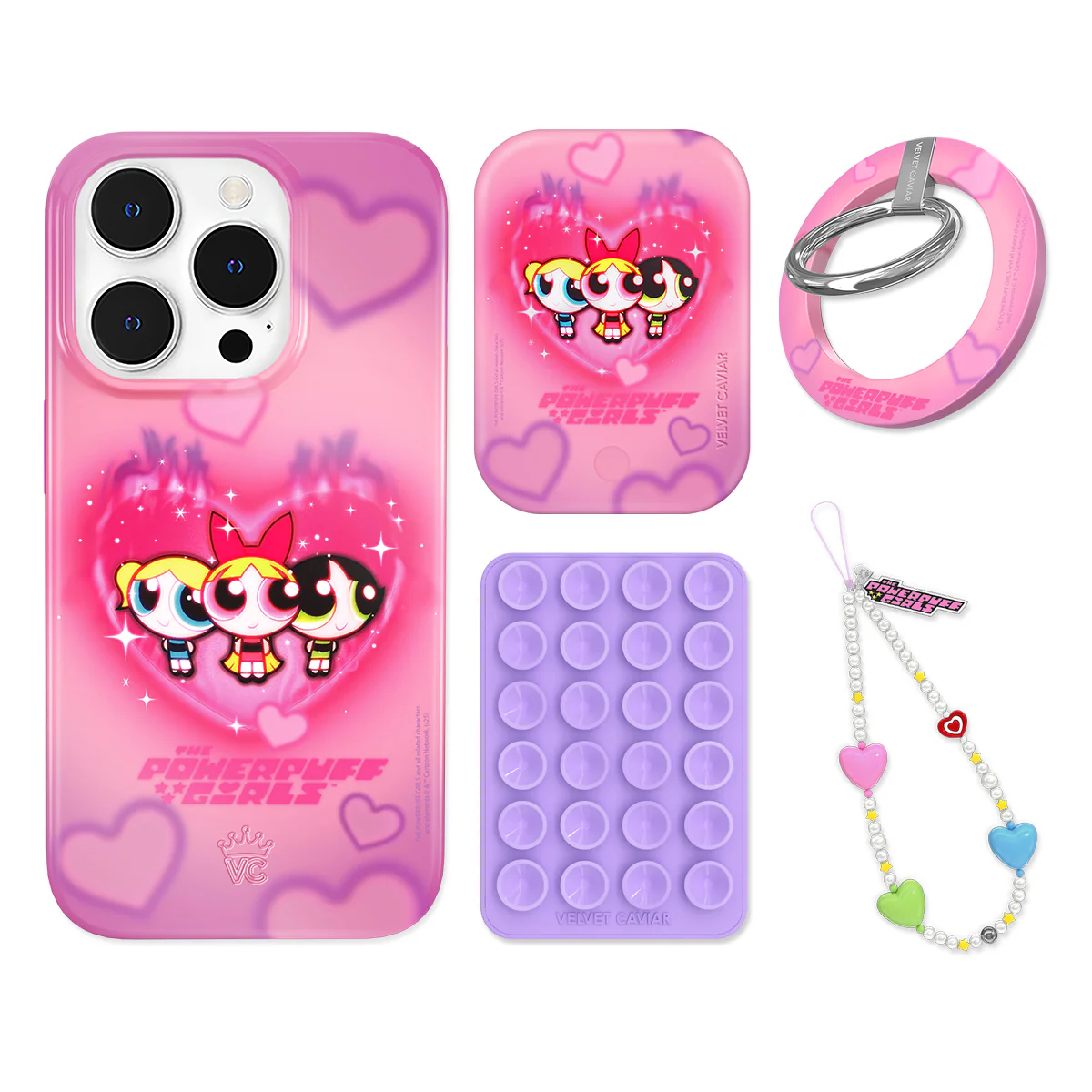 The Powerpuff Girls Airbrush Hearts iPhone Bundle Set - Grip - Image 13
