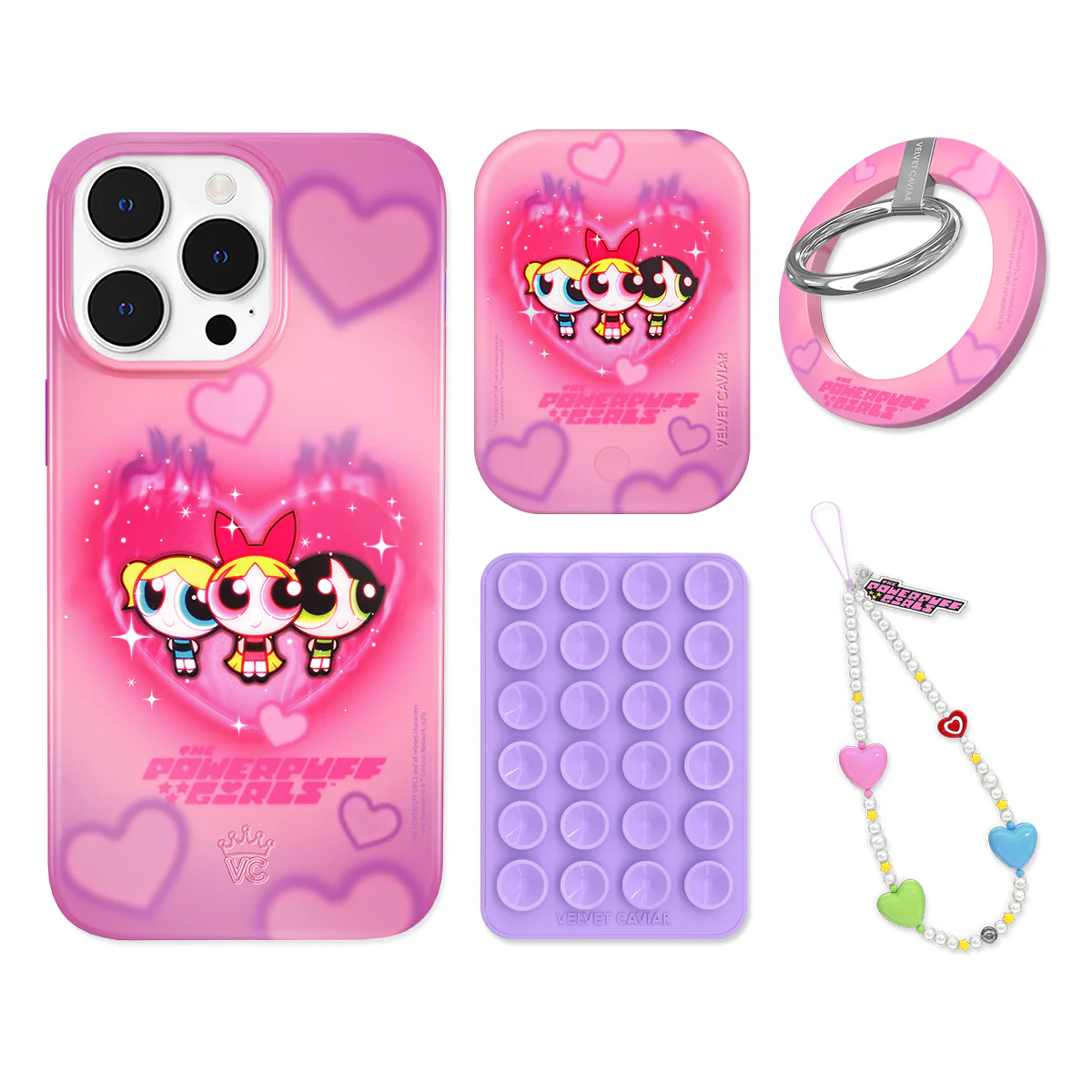 The Powerpuff Girls Airbrush Hearts iPhone Bundle Set - Grip - Image 14