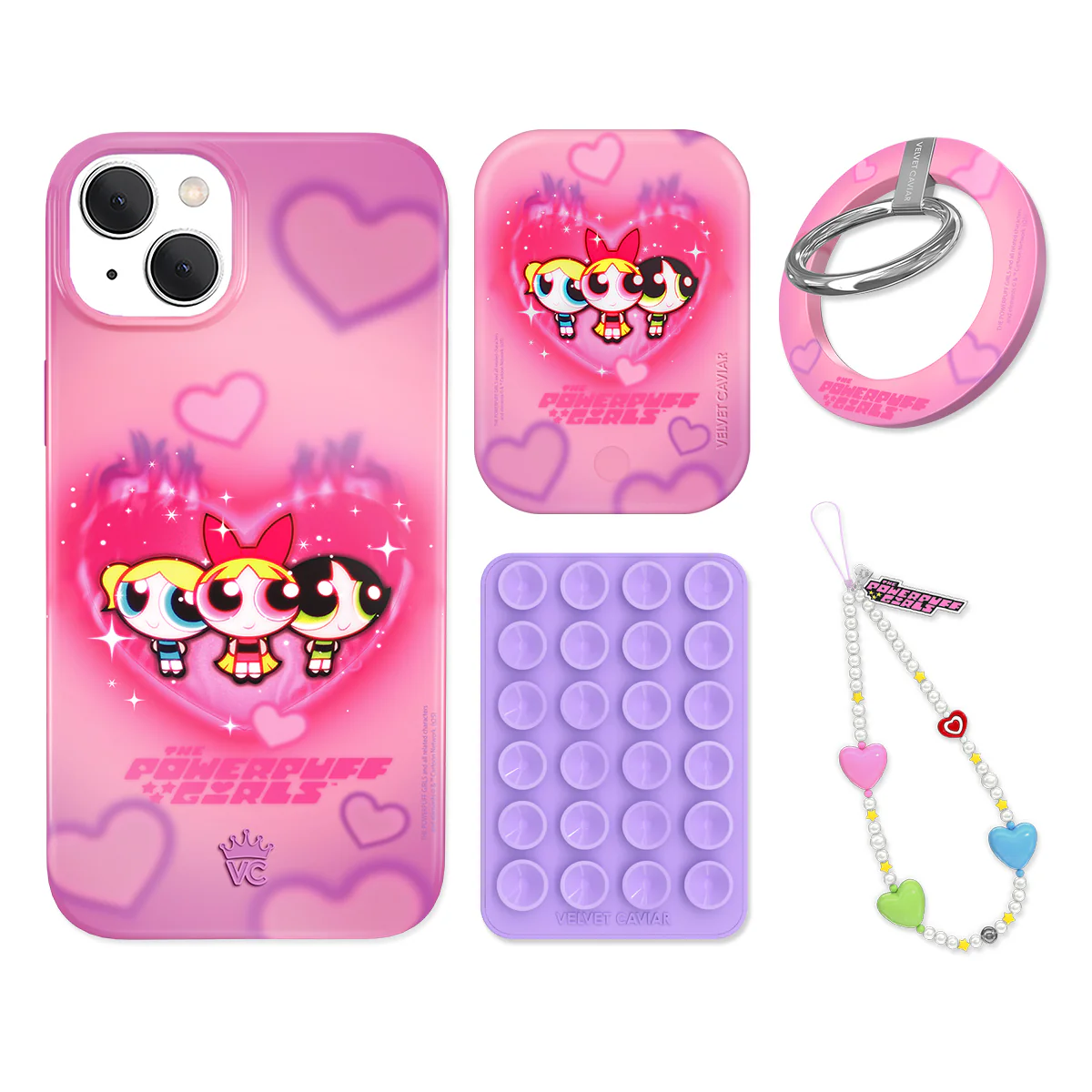The Powerpuff Girls Airbrush Hearts iPhone Bundle Set - Grip - Image 5