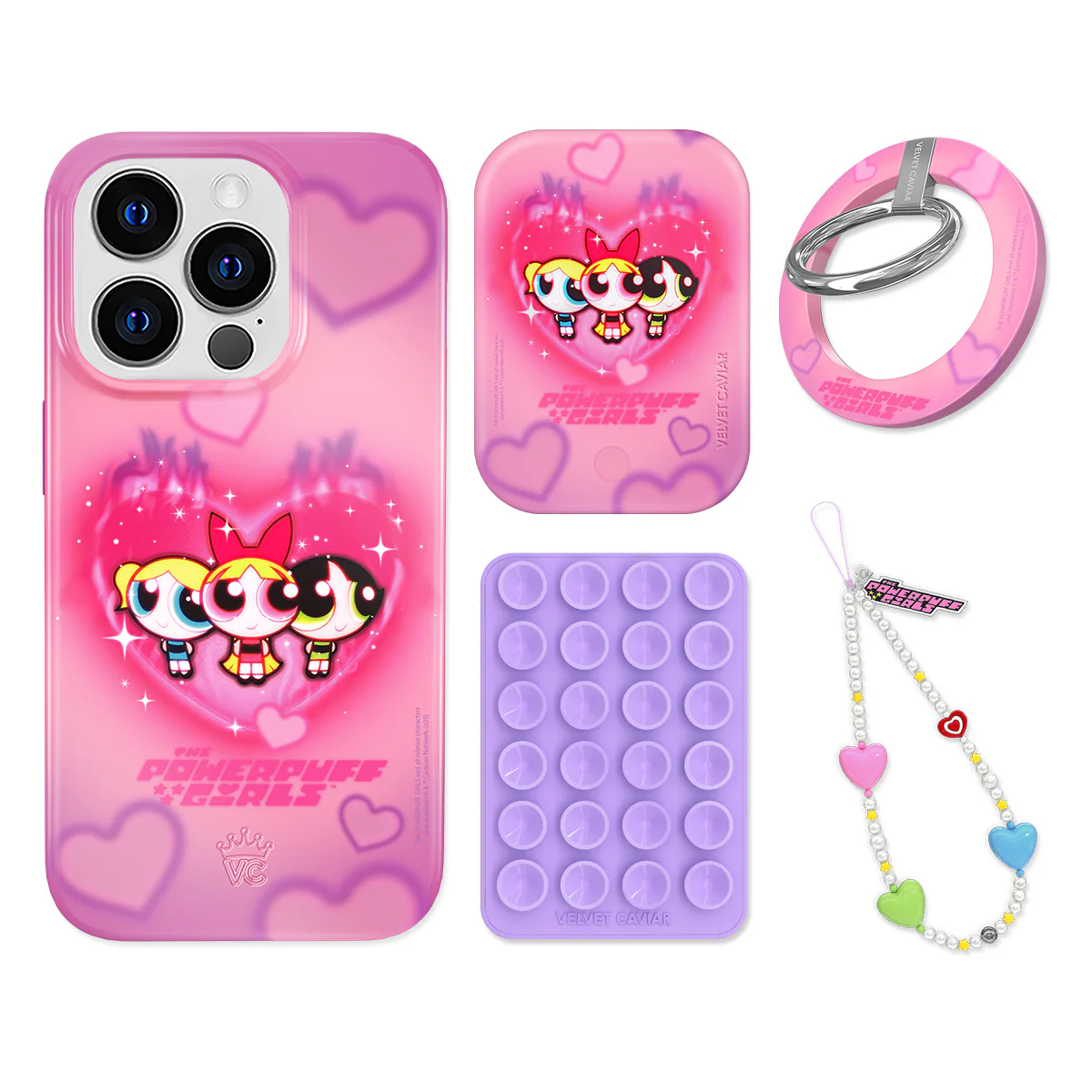 The Powerpuff Girls Airbrush Hearts iPhone Bundle Set - Grip - Image 9