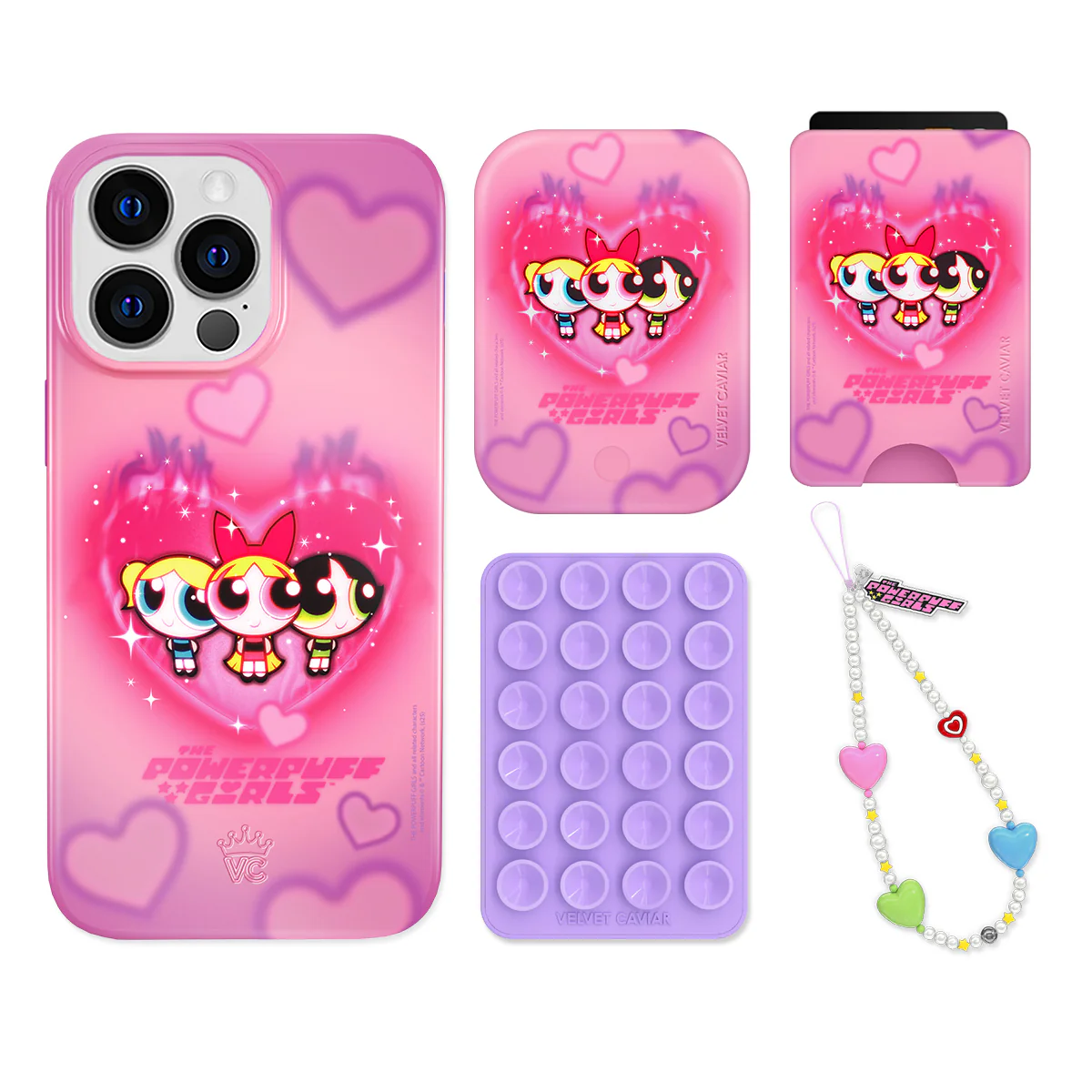 The Powerpuff Girls Airbrush Hearts iPhone Bundle Set - Wallet - Image 11