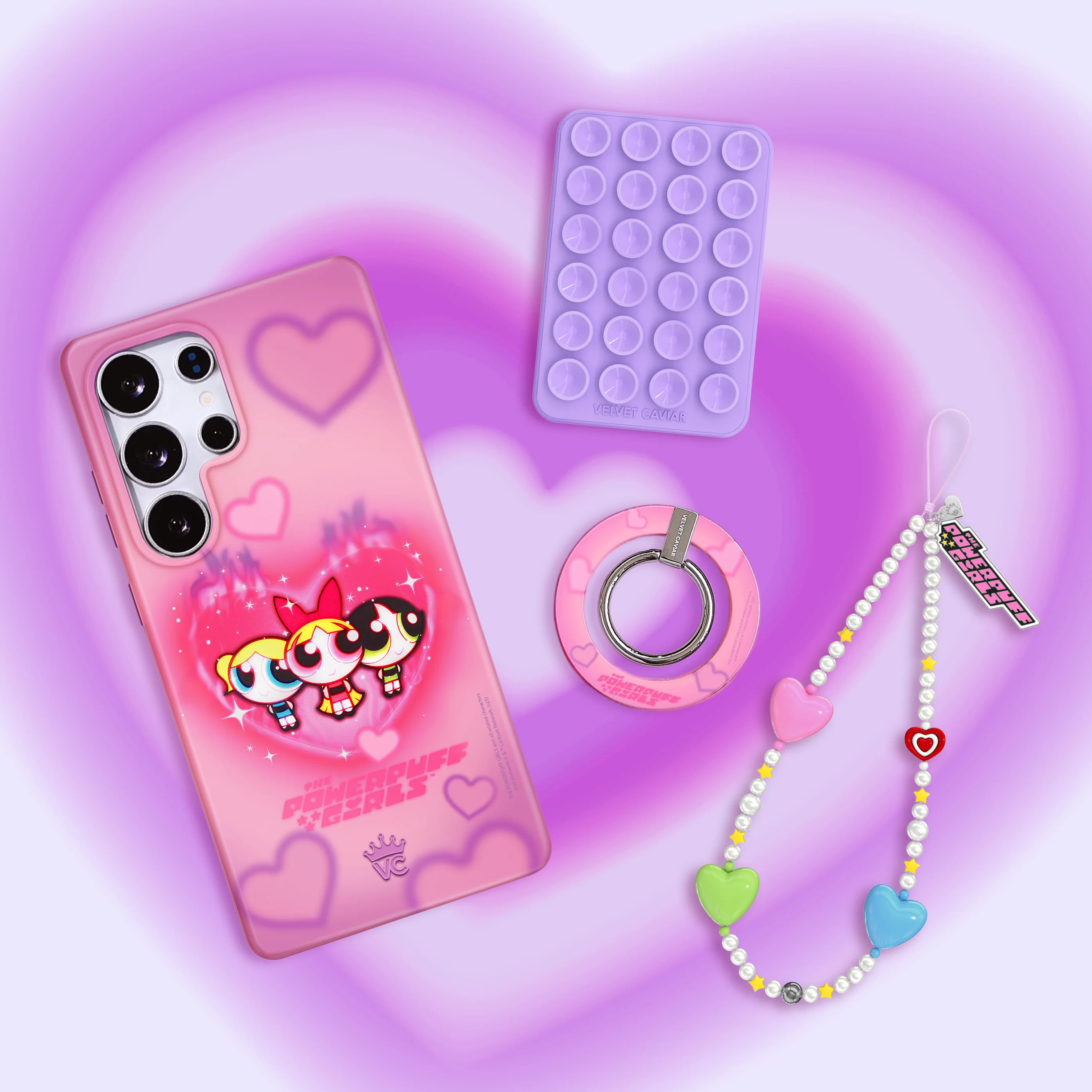 The Powerpuff Girls Airbrush Hearts Samsung Case - Image 35