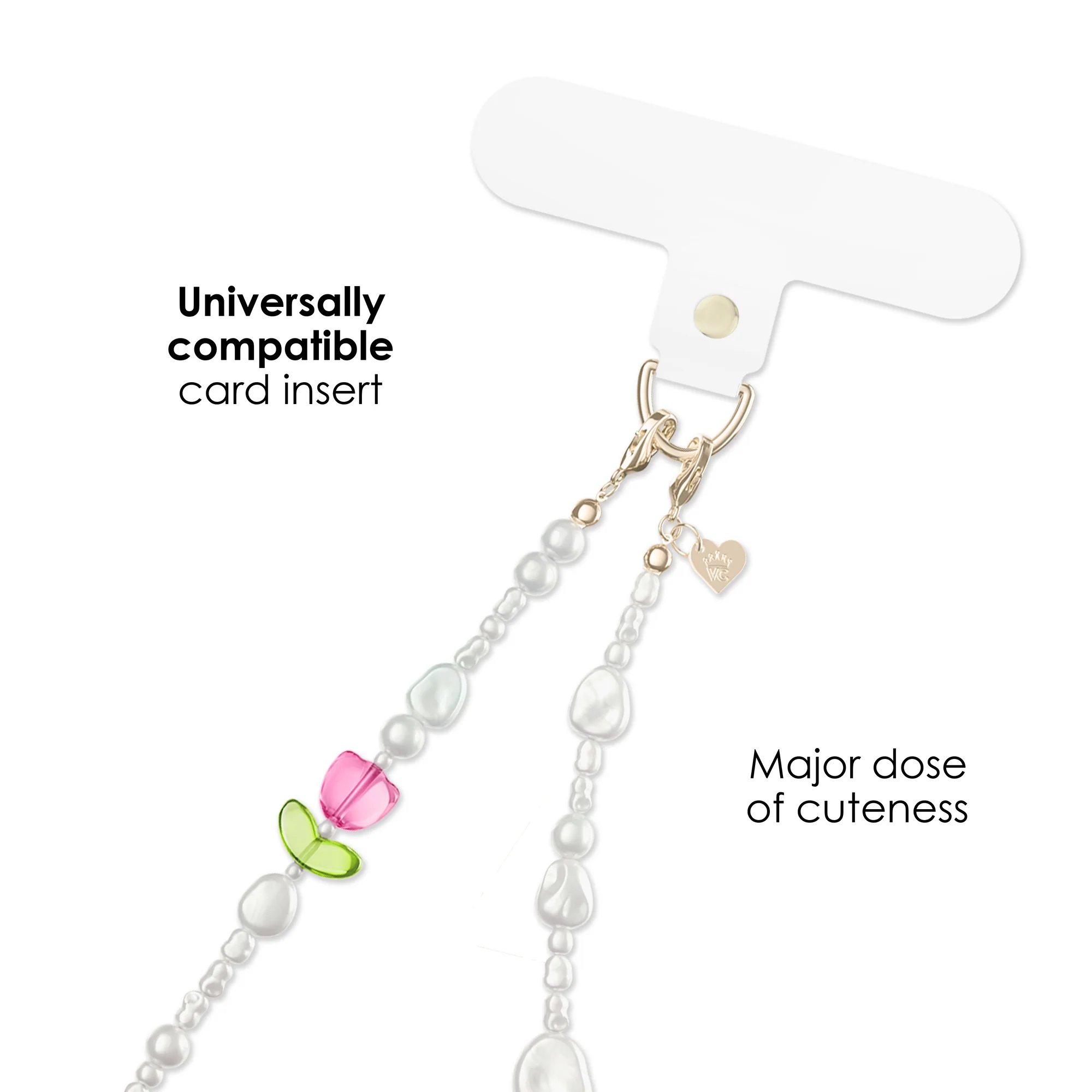 Tulip Pearl Chain Phone Charm - Image 3