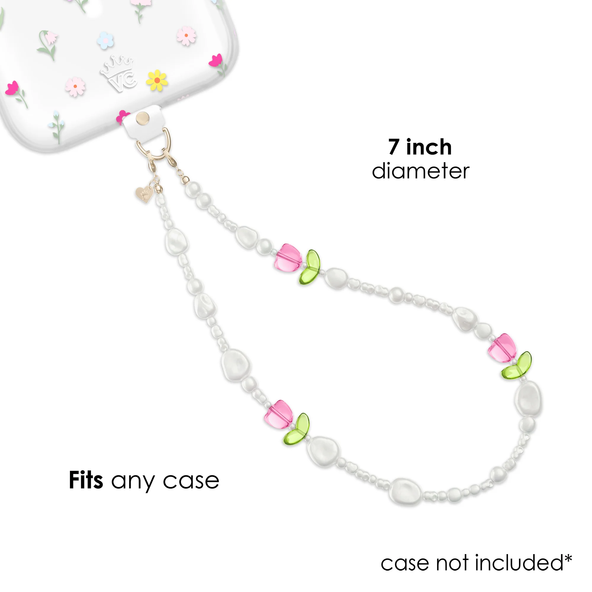 Tulip Pearl Chain Phone Charm - Image 4