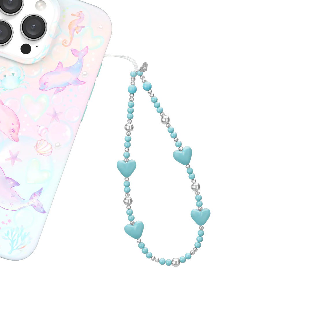 Turquoise Heart Phone Charm - Image 2