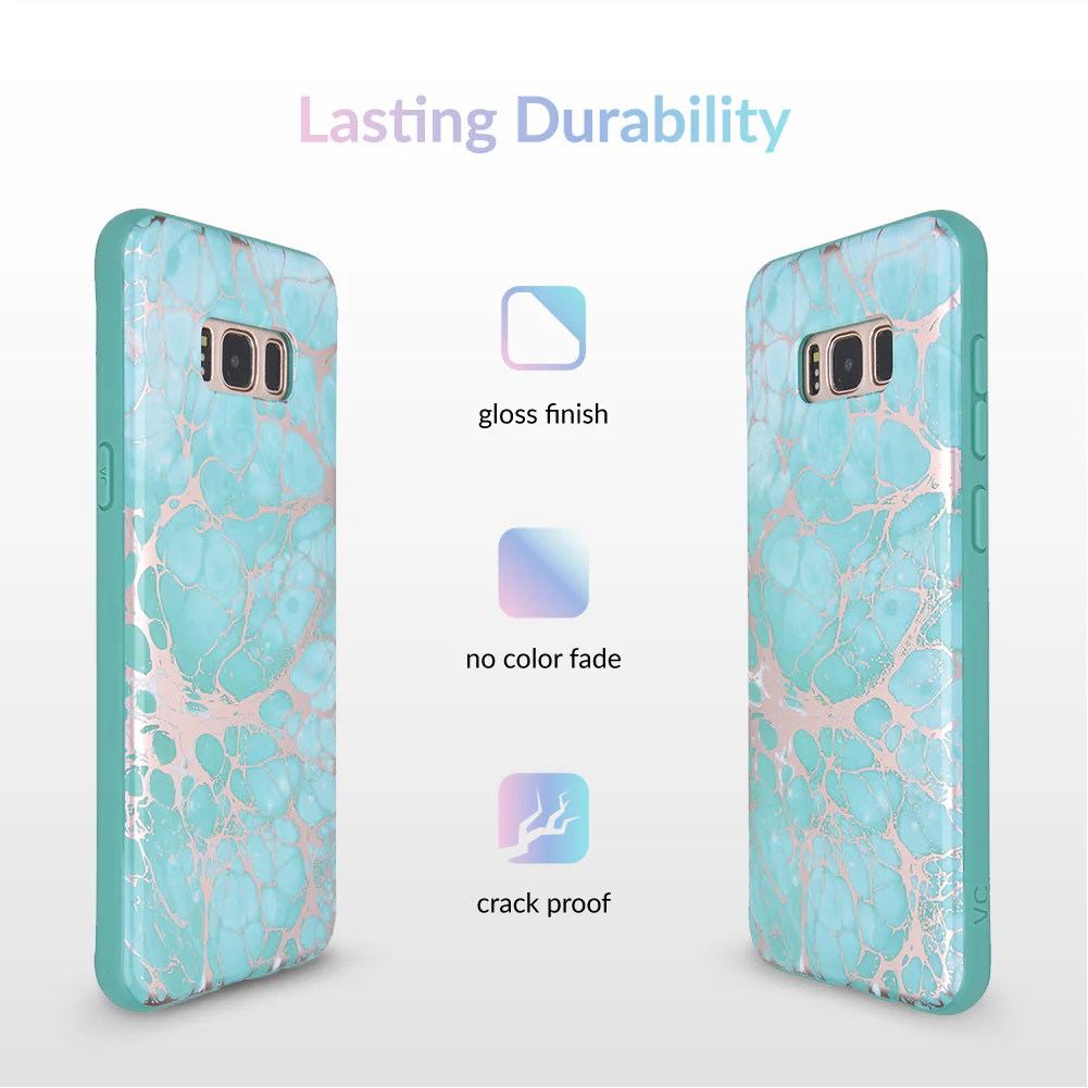 Turquoise Rose Gold Chrome Samsung Galaxy Case - Image 4