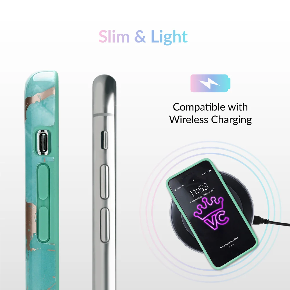 Turquoise Rose Gold Chrome iPhone Case - Image 12