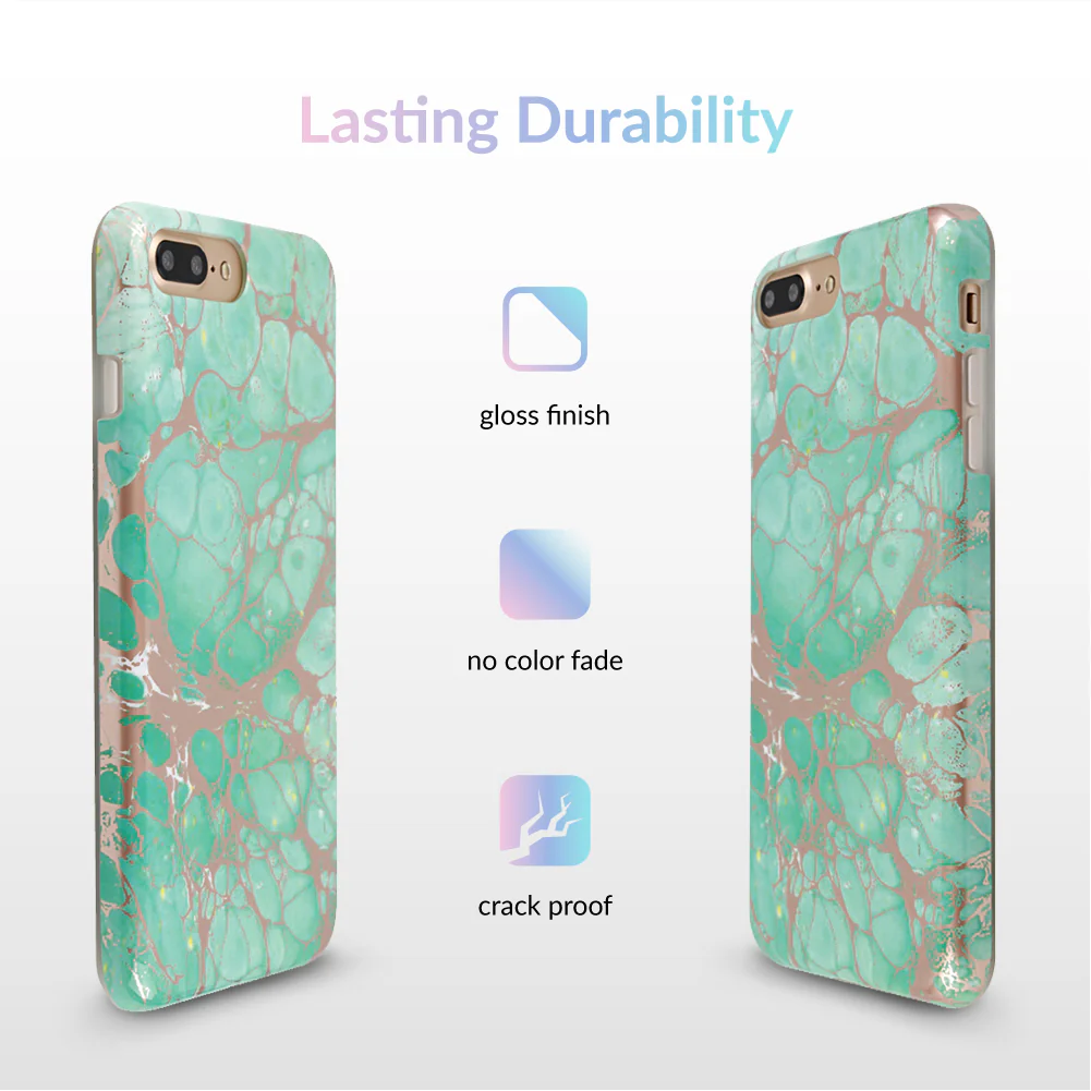 Turquoise Rose Gold Chrome iPhone Case - Image 17
